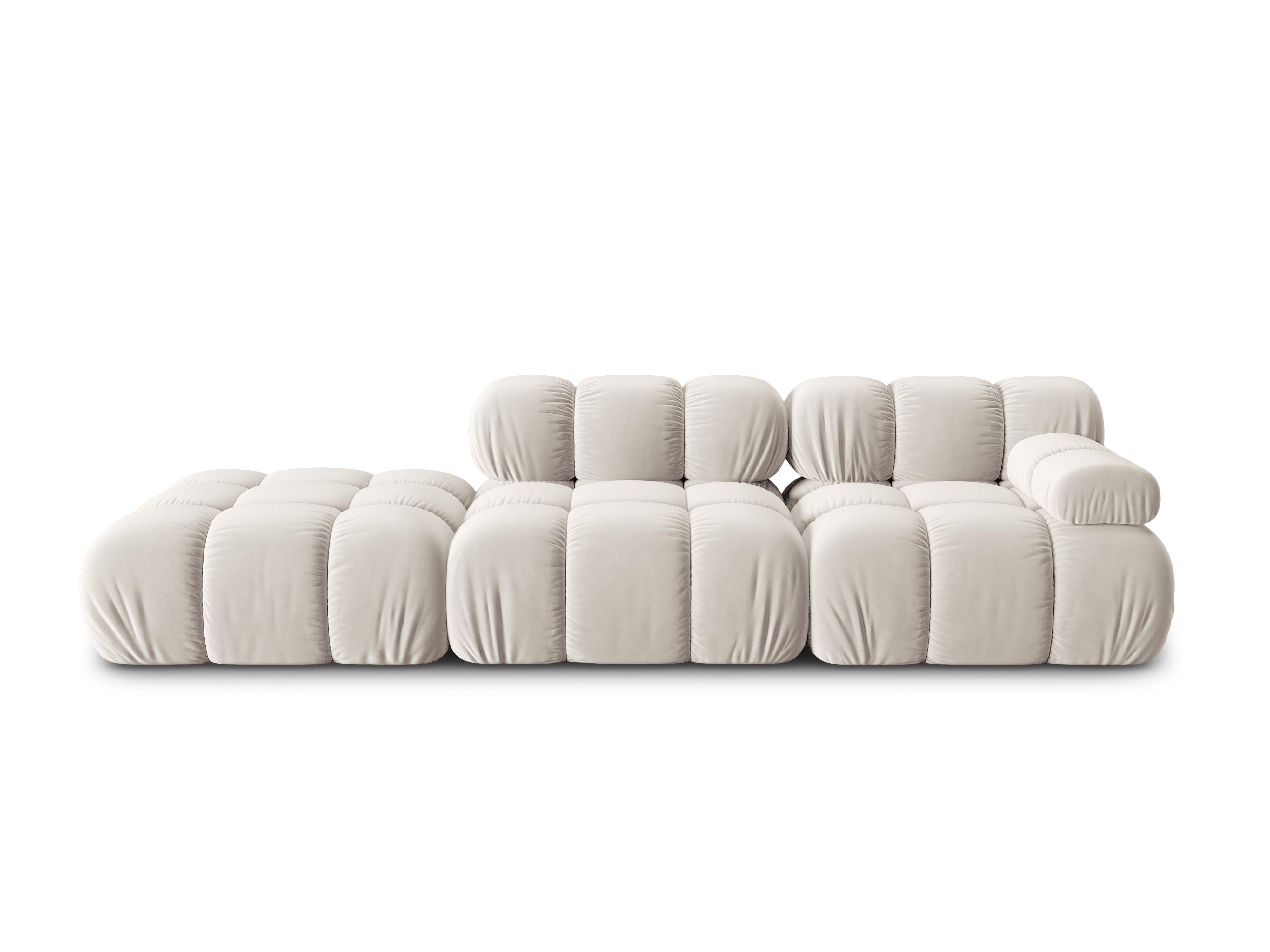 Sofa modułowa aksamitna lewostronna 4-osobowa TROPEA jasnobeżowy Milo Casa Eye on Design