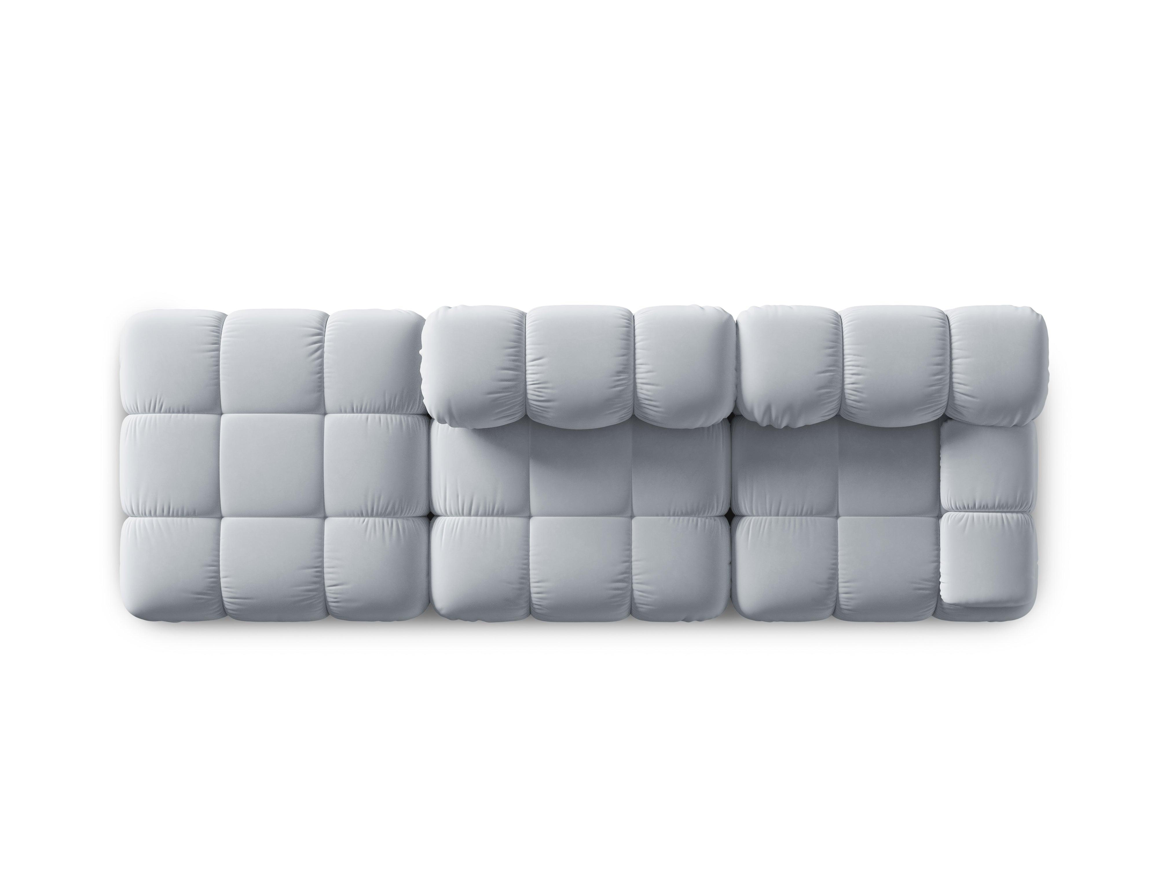 Sofa modułowa aksamitna lewostronna 4-osobowa TROPEA jasnoniebieski Milo Casa Eye on Design
