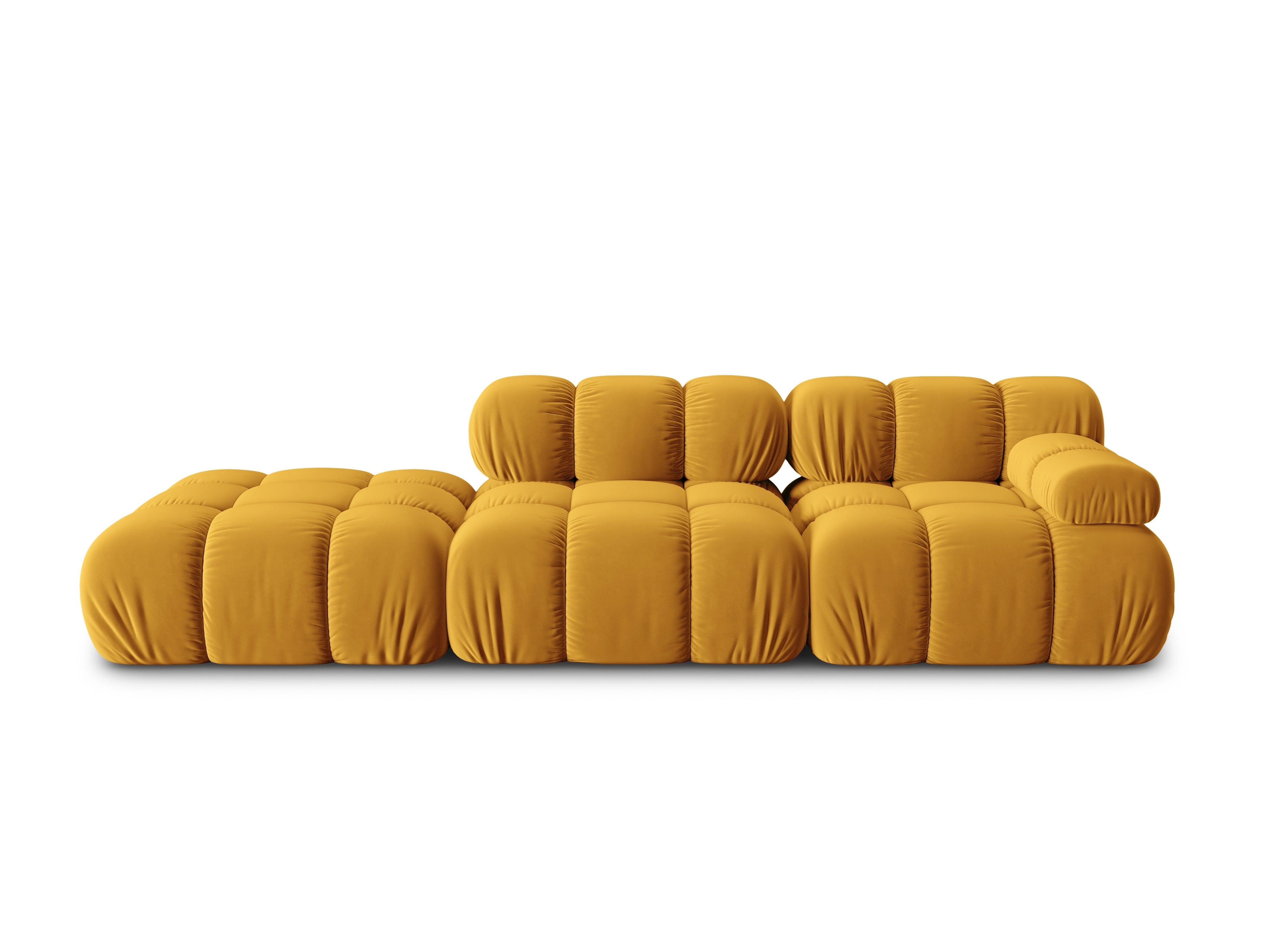 Sofa modułowa aksamitna lewostronna 4-osobowa TROPEA musztardowy Milo Casa Eye on Design