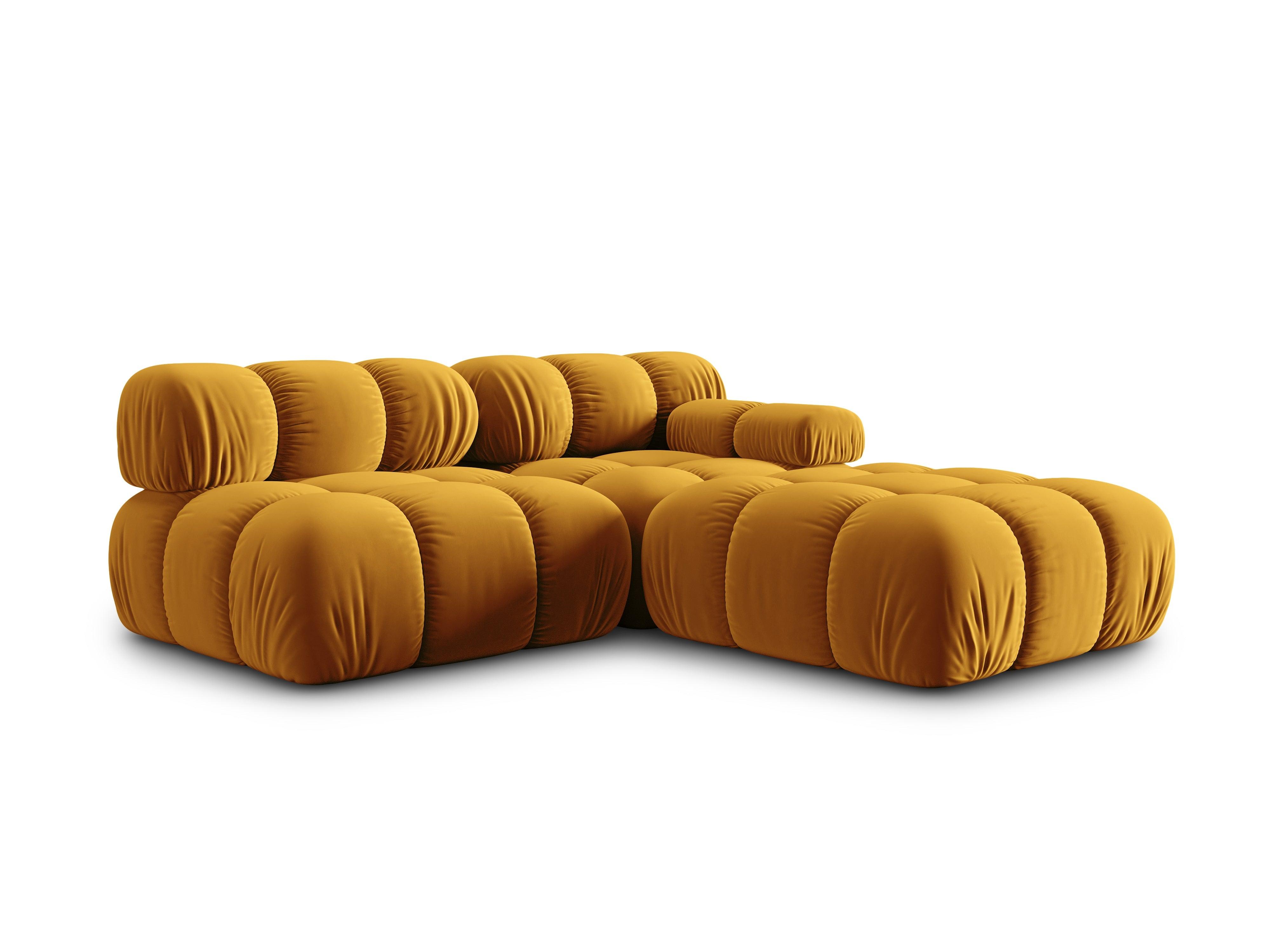 Sofa modułowa aksamitna lewostronna 4-osobowa TROPEA musztardowy Milo Casa Eye on Design