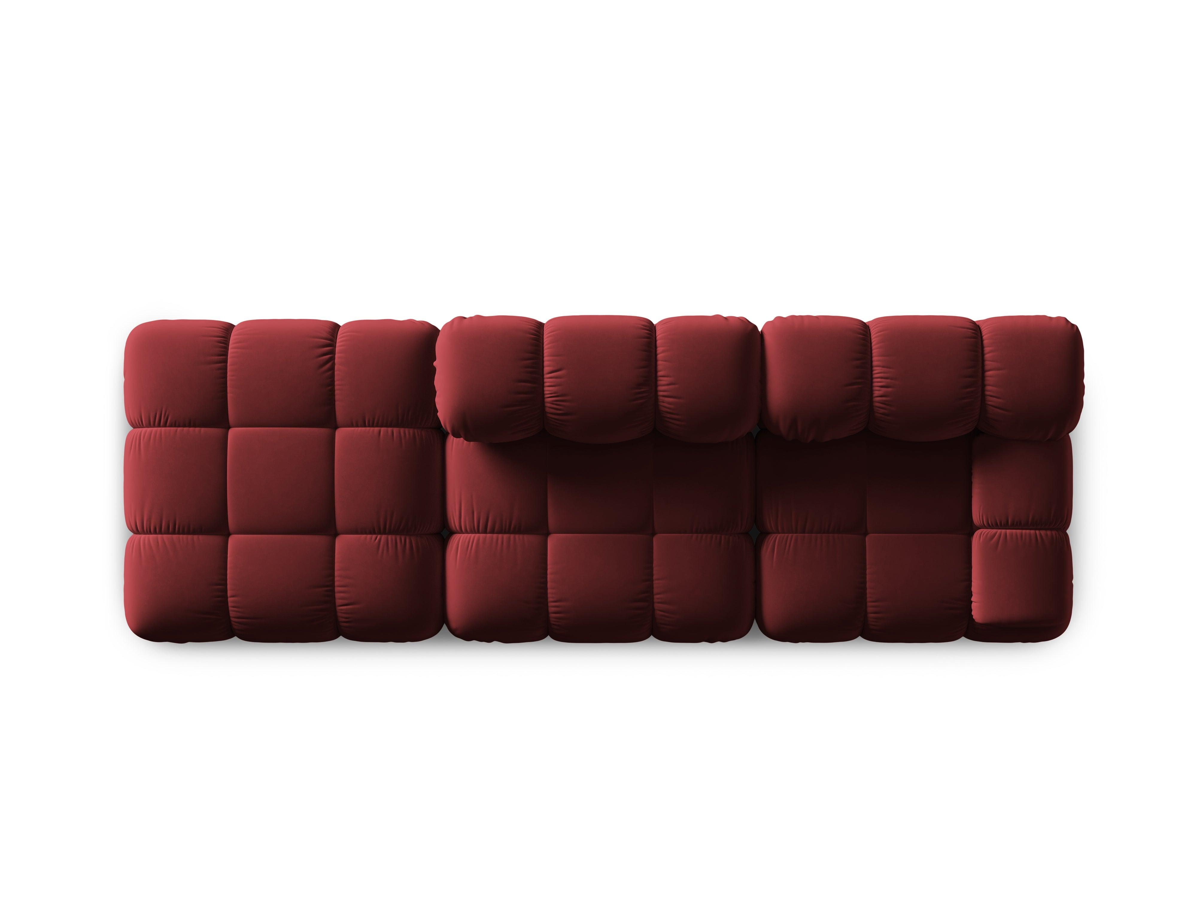 Sofa modułowa aksamitna lewostronna 4-osobowa TROPEA rubinowy Milo Casa Eye on Design