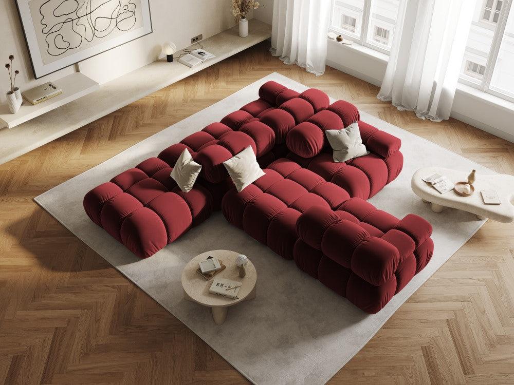 Sofa modułowa aksamitna lewostronna 4-osobowa TROPEA rubinowy Milo Casa Eye on Design