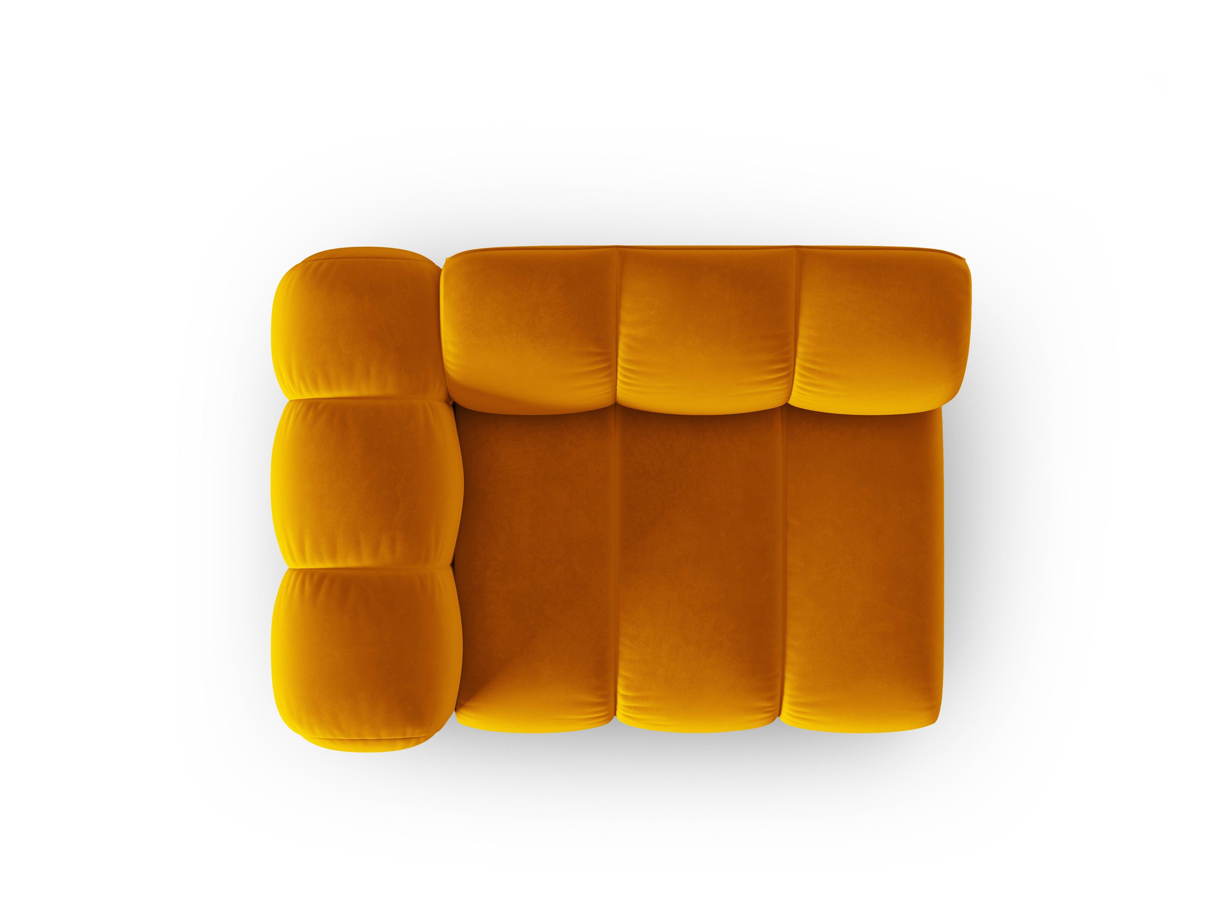 Sofa modułowa aksamitna lewostronna SKYLER musztardowy - element końcowy Interieurs 86 Eye on Design