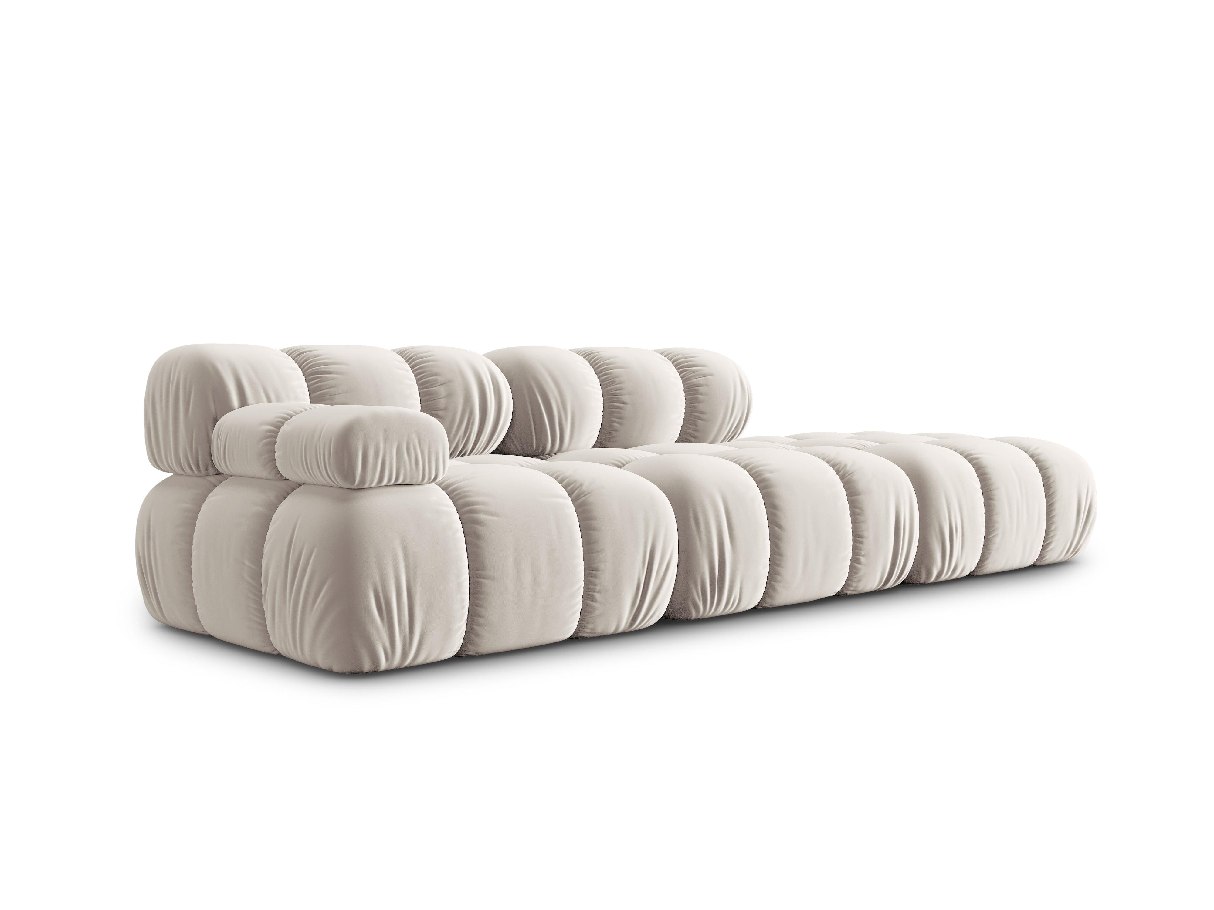 Sofa modułowa aksamitna prawostronna 4-osobowa TROPEA jasnobeżowy Milo Casa Eye on Design