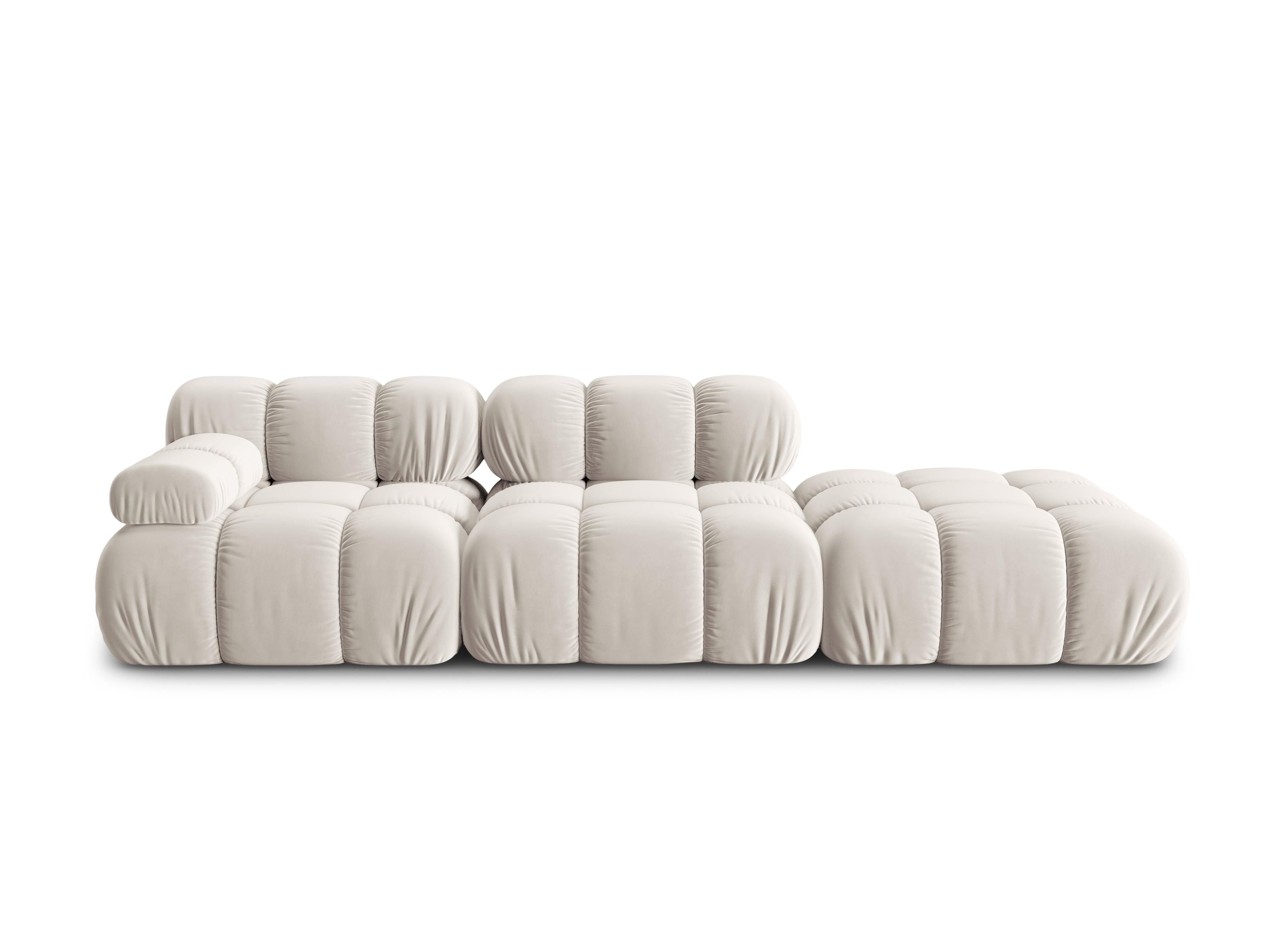 Sofa modułowa aksamitna prawostronna 4-osobowa TROPEA jasnobeżowy Milo Casa Eye on Design