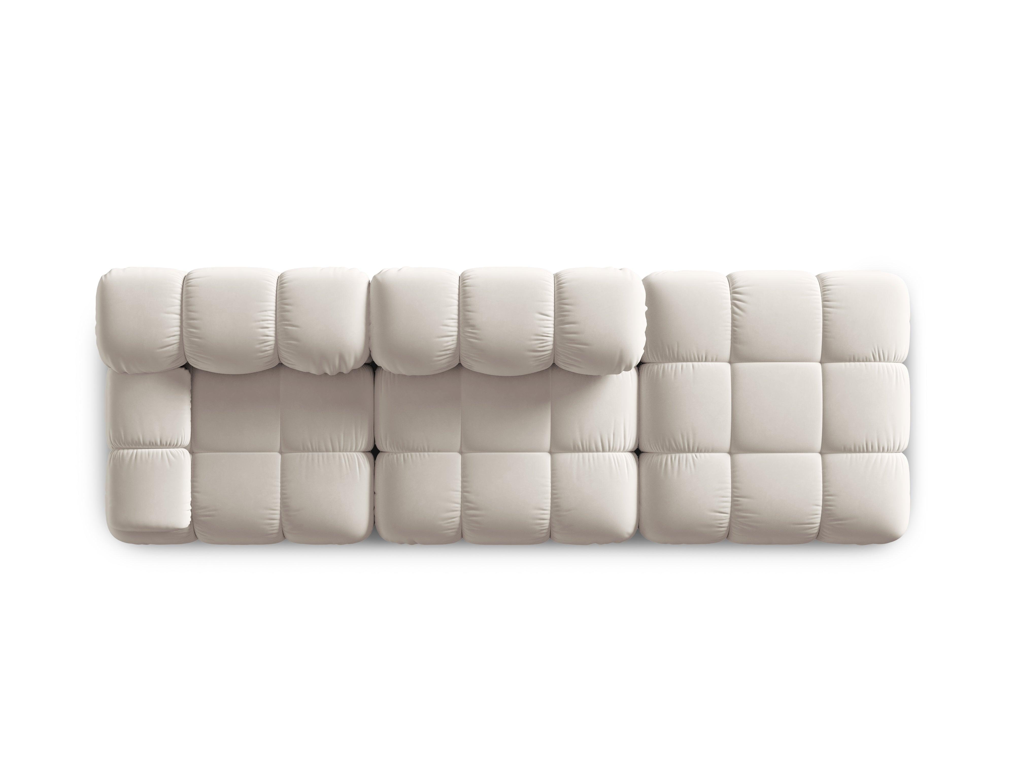 Sofa modułowa aksamitna prawostronna 4-osobowa TROPEA jasnobeżowy Milo Casa Eye on Design