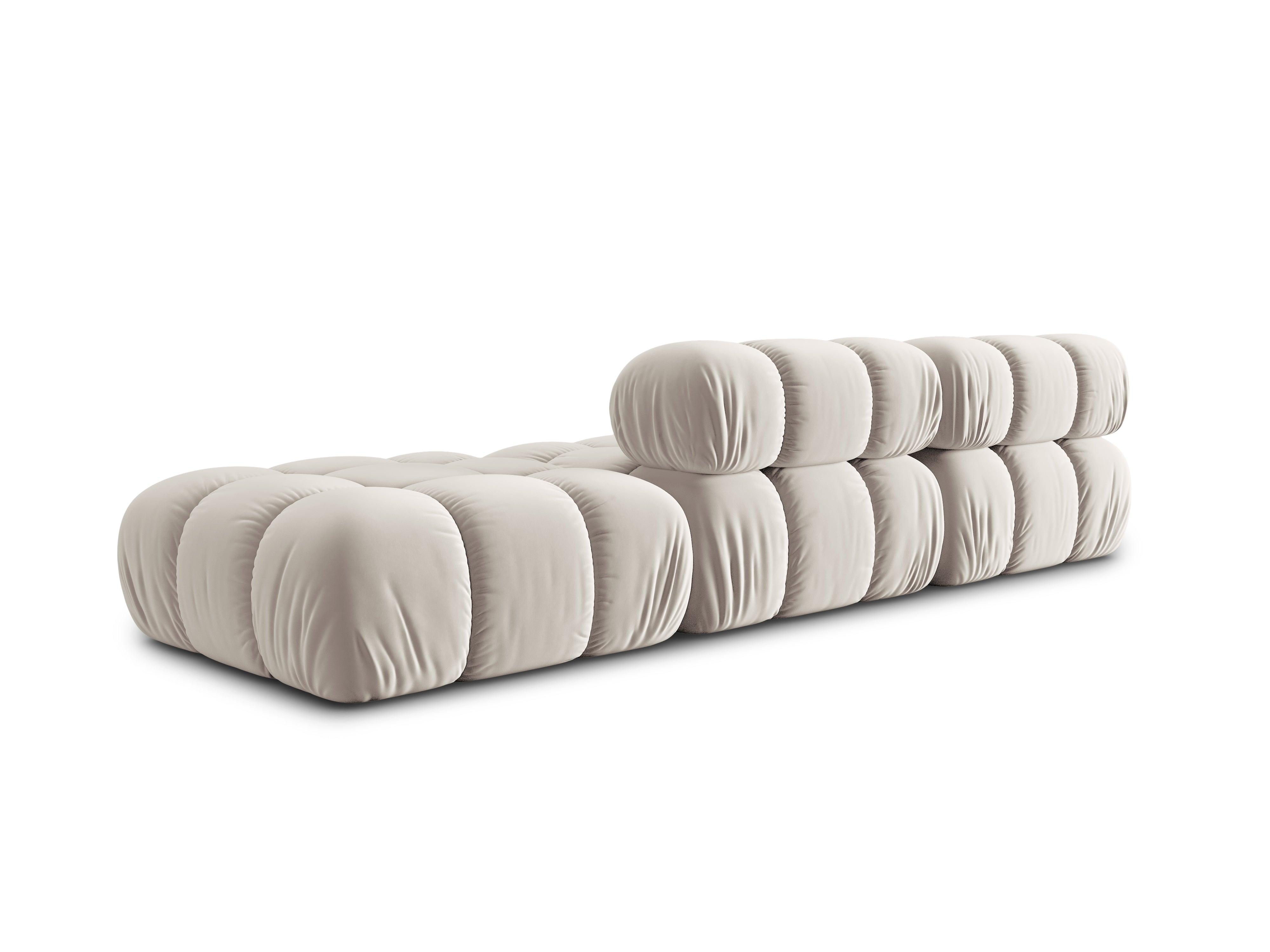 Sofa modułowa aksamitna prawostronna 4-osobowa TROPEA jasnobeżowy Milo Casa Eye on Design