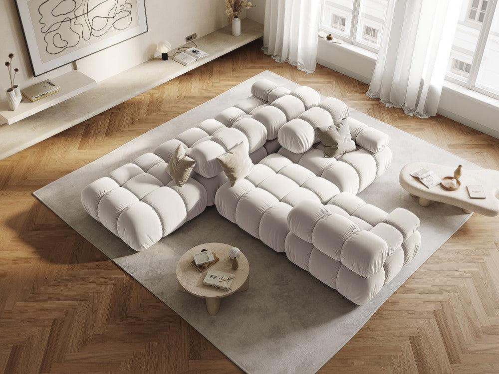Sofa modułowa aksamitna prawostronna 4-osobowa TROPEA jasnobeżowy Milo Casa Eye on Design