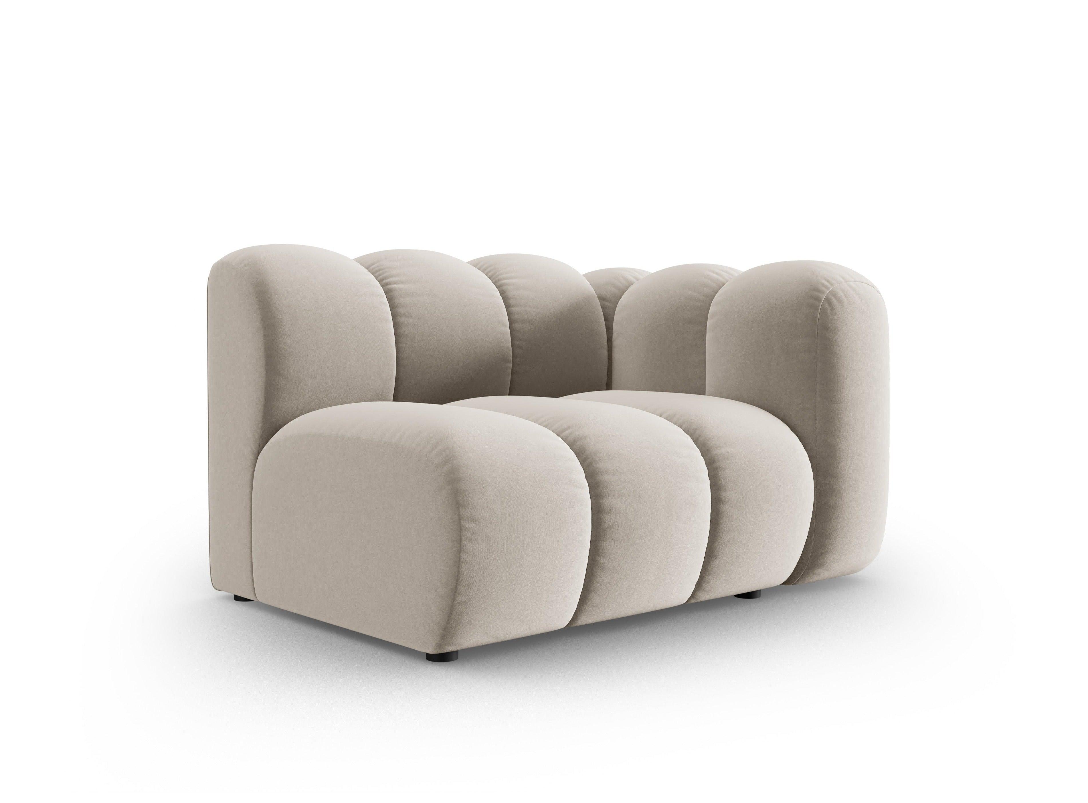 Sofa modułowa aksamitna prawostronna SKYLER beżowy - element końcowy Interieurs 86 Eye on Design