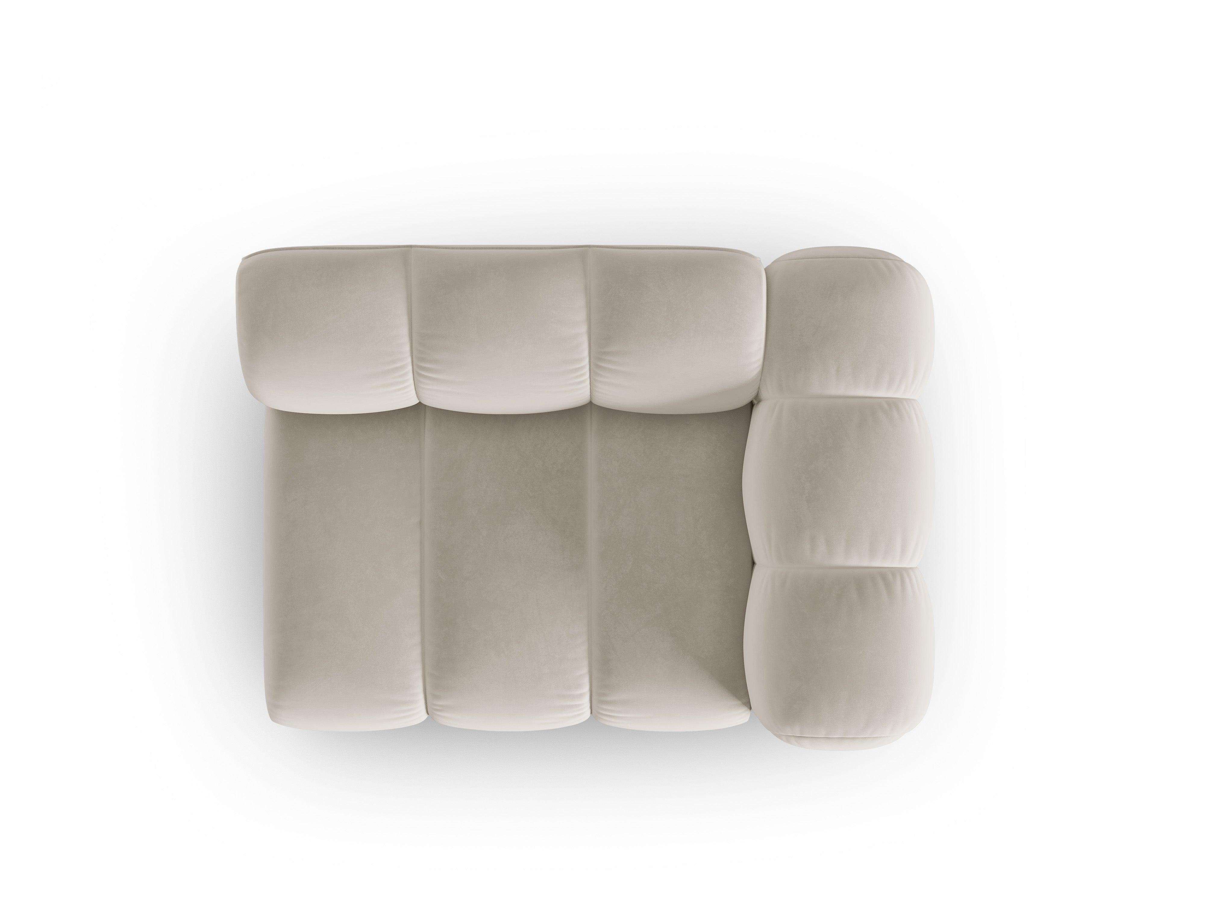 Sofa modułowa aksamitna prawostronna SKYLER beżowy - element końcowy Interieurs 86 Eye on Design
