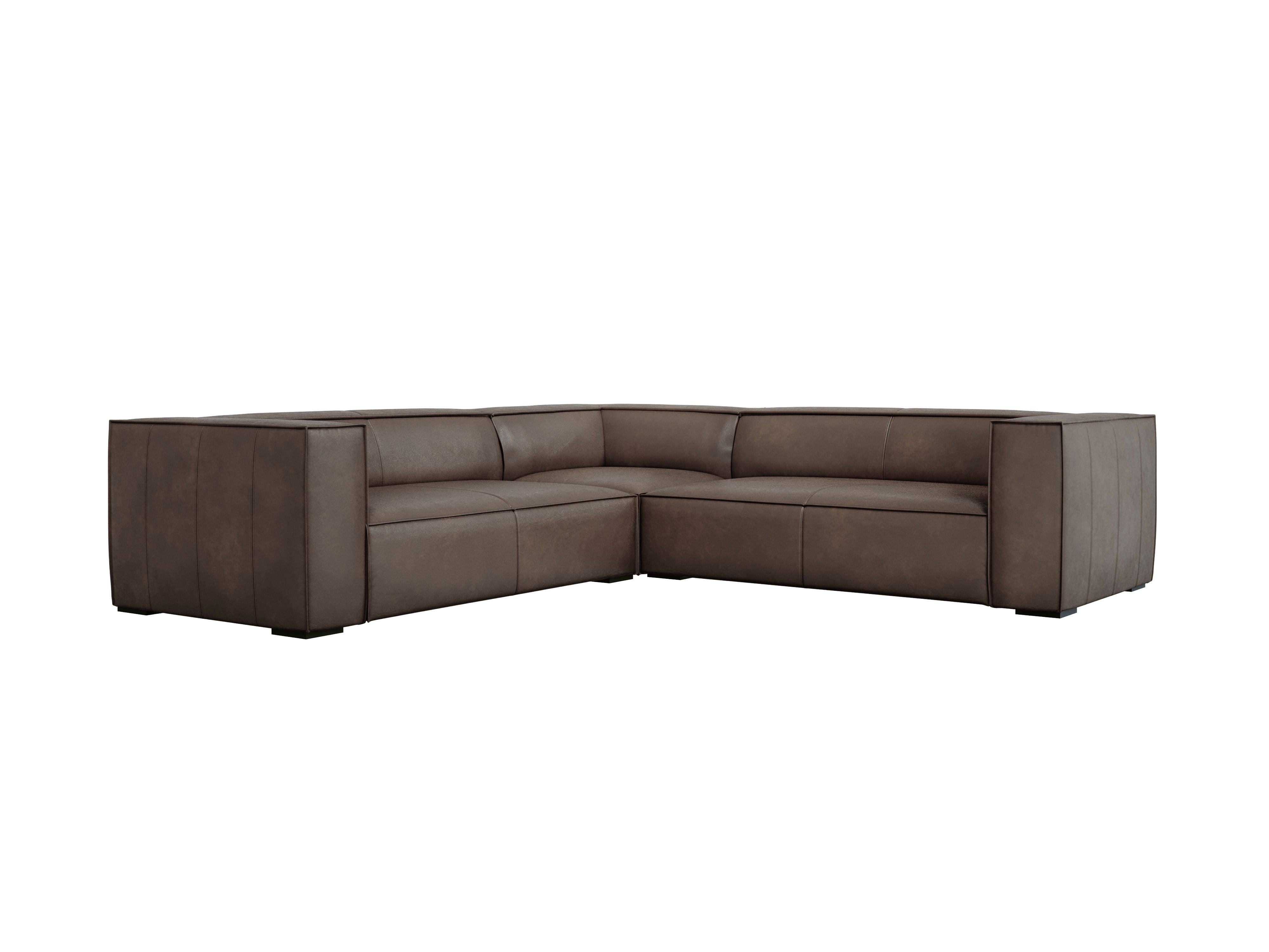 Sofa narożna skórzana MADAME oliwkowy brąz Windsor & Co Eye on Design