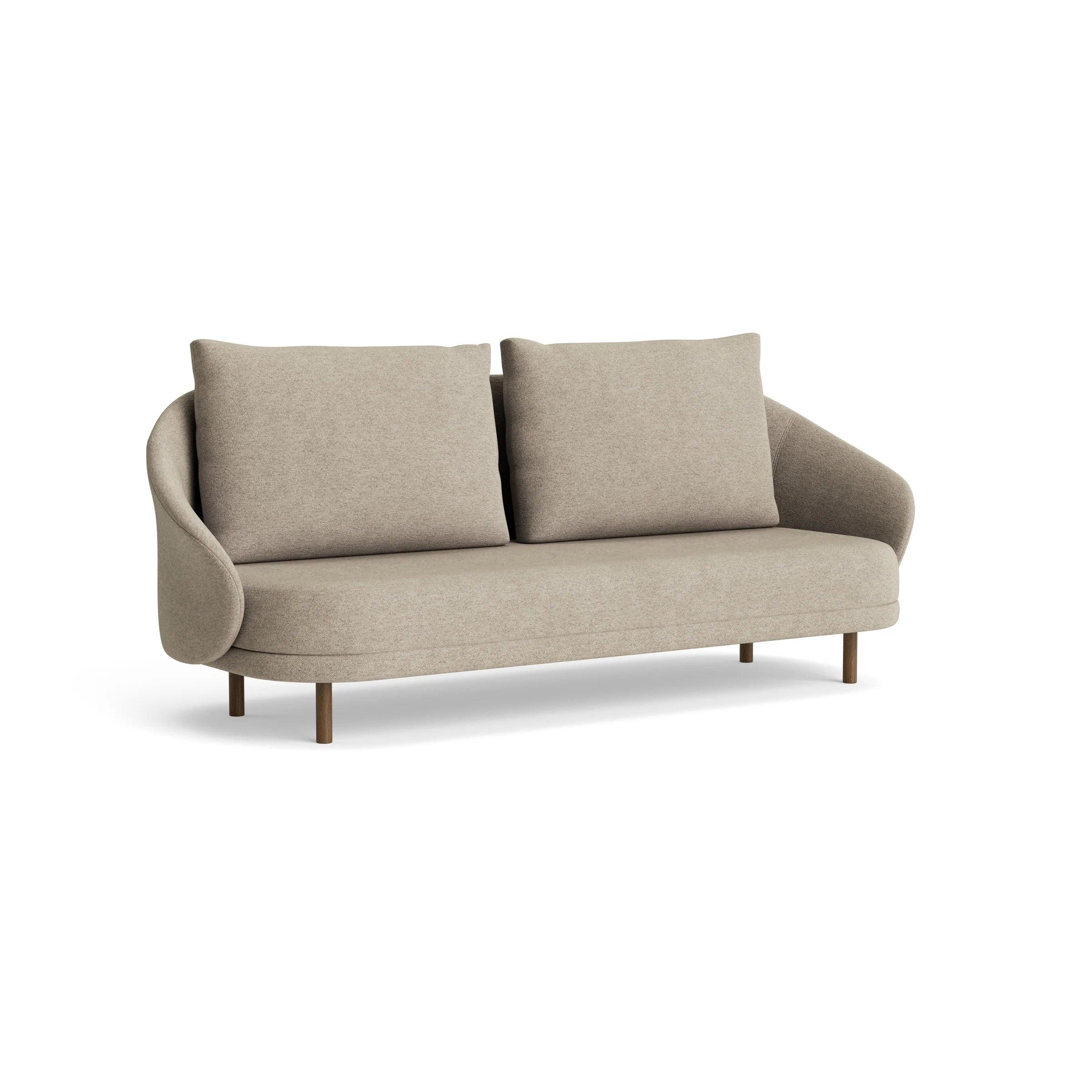 Sofa NEW WAVE dębowy NORR11 ciemnobrązowy dębowy tkanina boucle beżowy Eye on Design