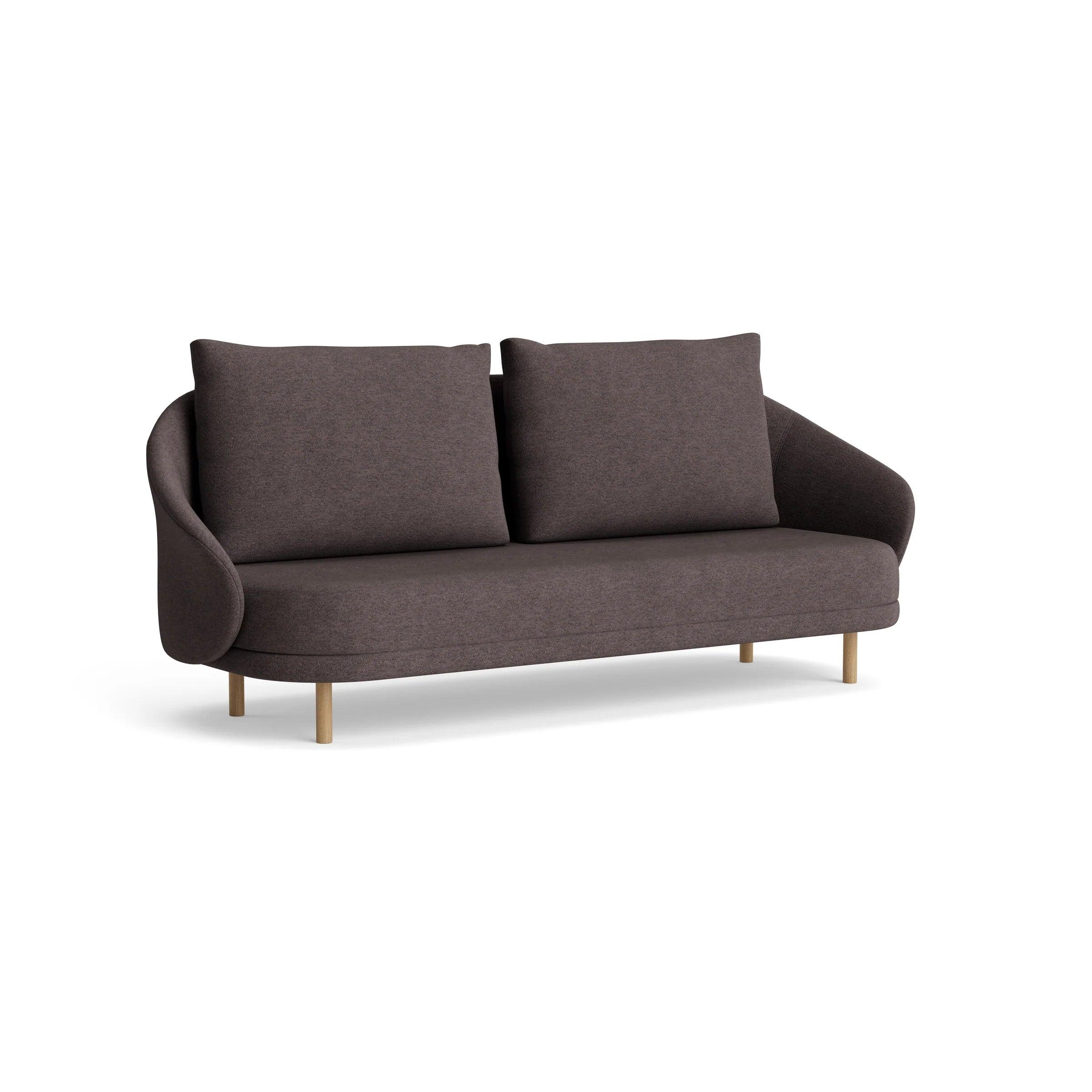 Sofa NEW WAVE dębowy NORR11 naturalny dębowy tkanina boucle brązowy Eye on Design