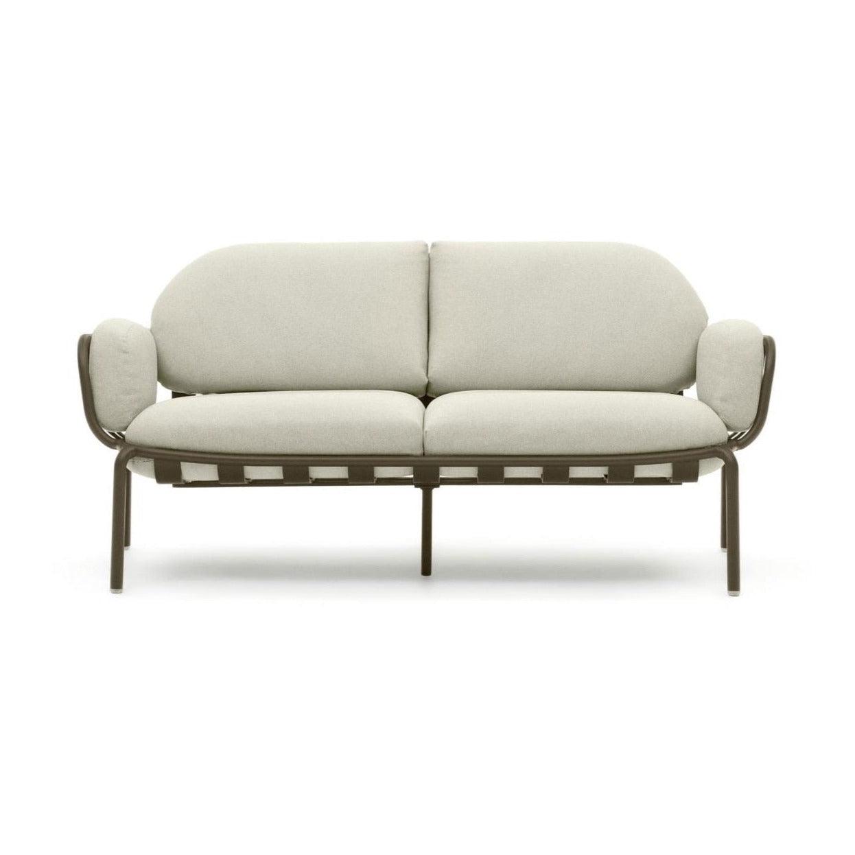 Sofa ogrodowa 2-osobowa JONCOLS beżowy z oliwkową podstawą La Forma Eye on Design