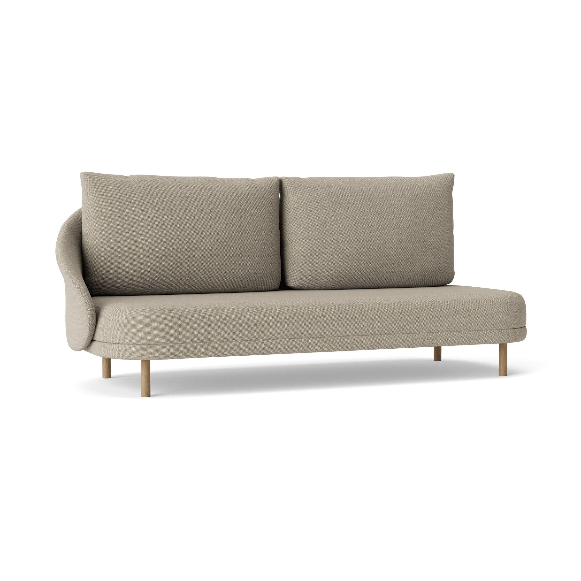 Sofa prawostronna NEW WAVE dębowy NORR11 naturalny dębowy tkanina beżowy Eye on Design