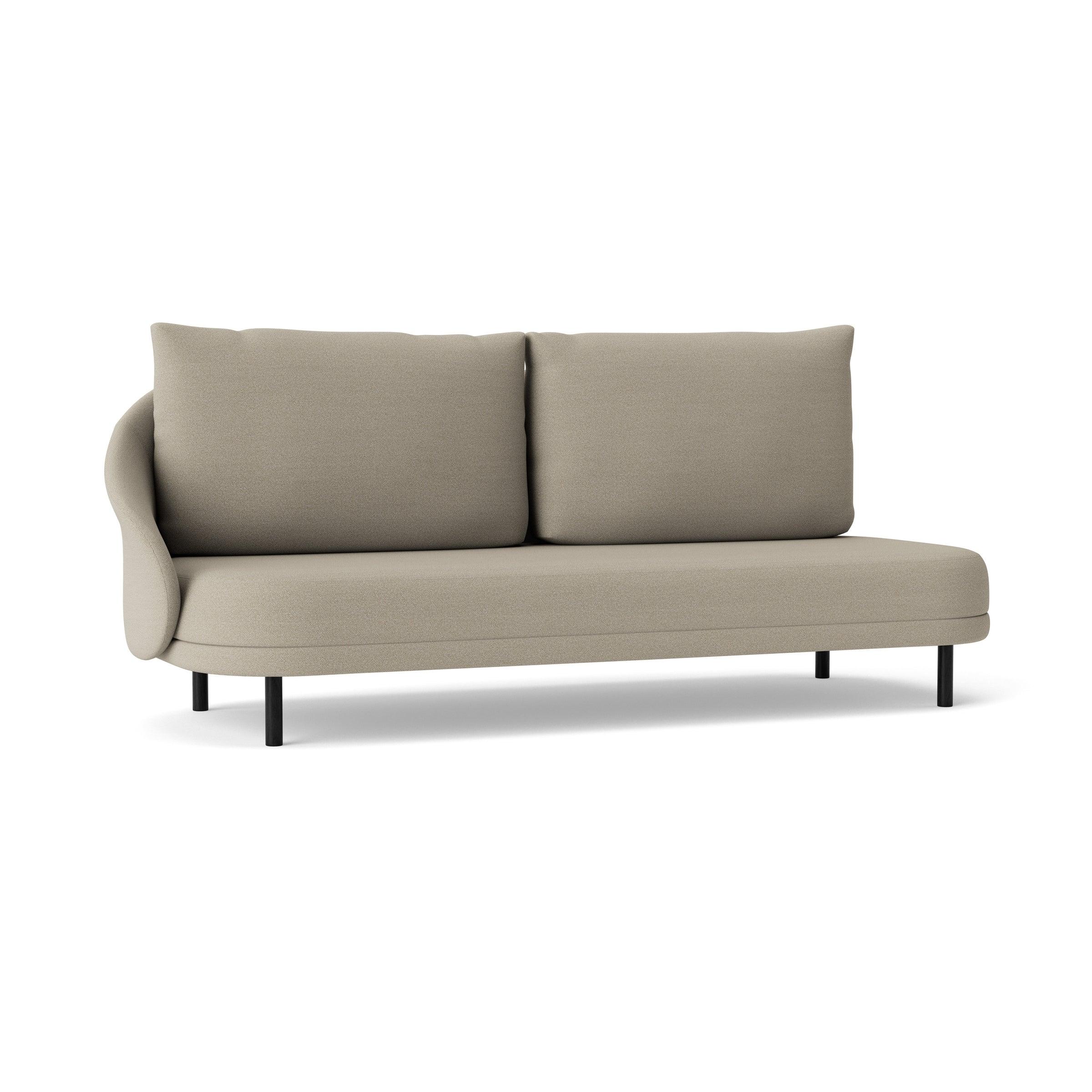 Sofa prawostronna NEW WAVE dębowy NORR11 czarny dębowy tkanina beżowy Eye on Design
