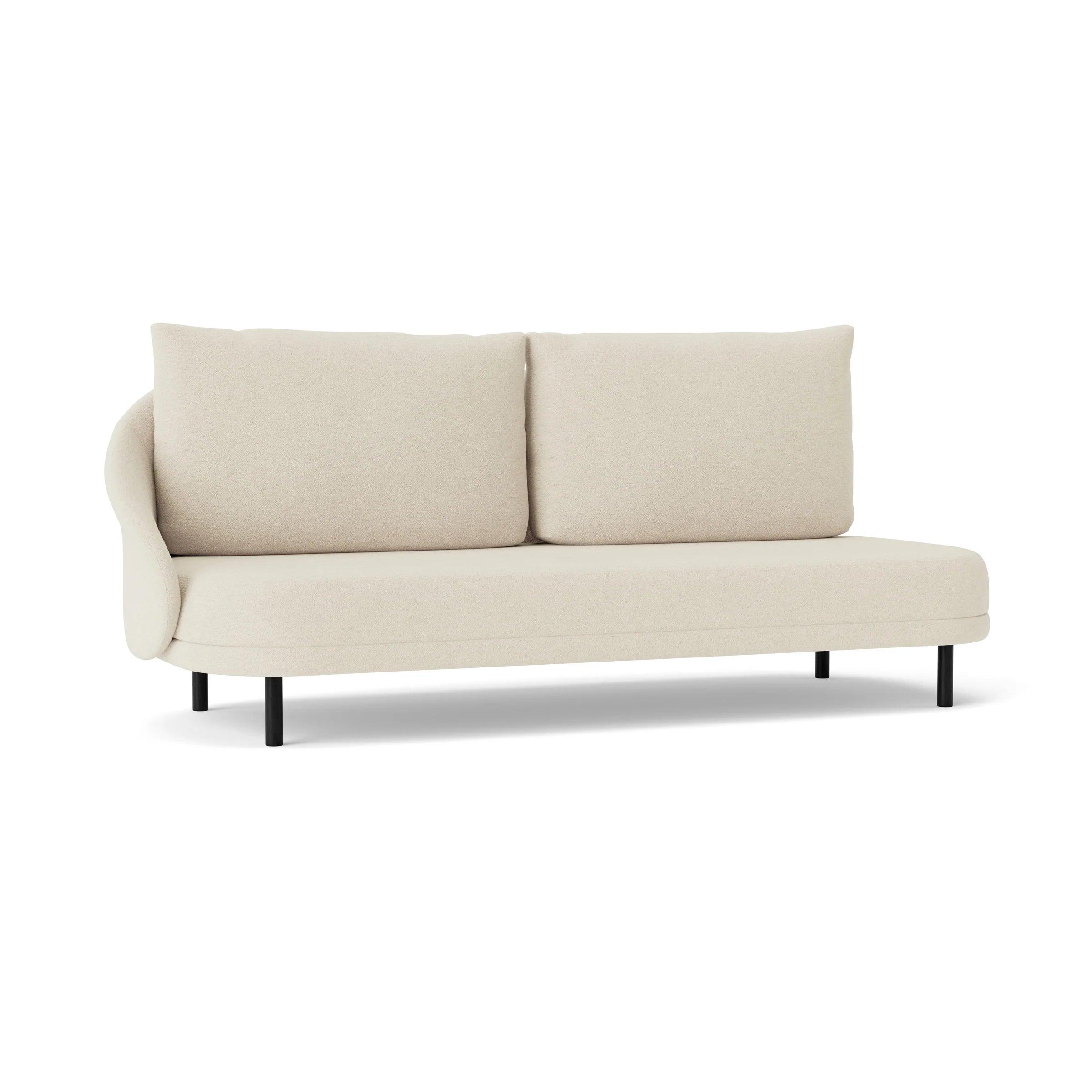 Sofa prawostronna NEW WAVE dębowy NORR11 czarny dębowy tkanina boucle kremowy Eye on Design
