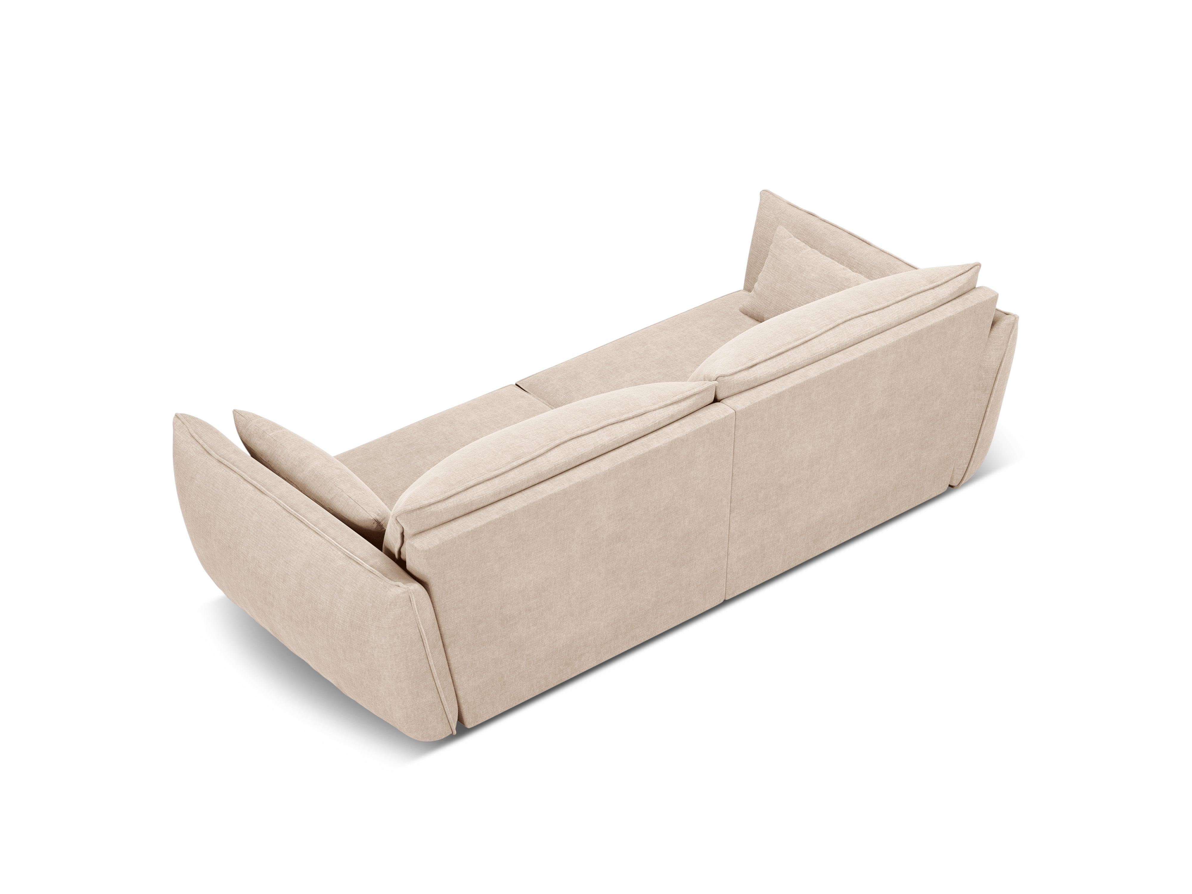 Sofa w tkaninie szenilowej 3-osobowa VANDA beżowy Mazzini Sofas Eye on Design
