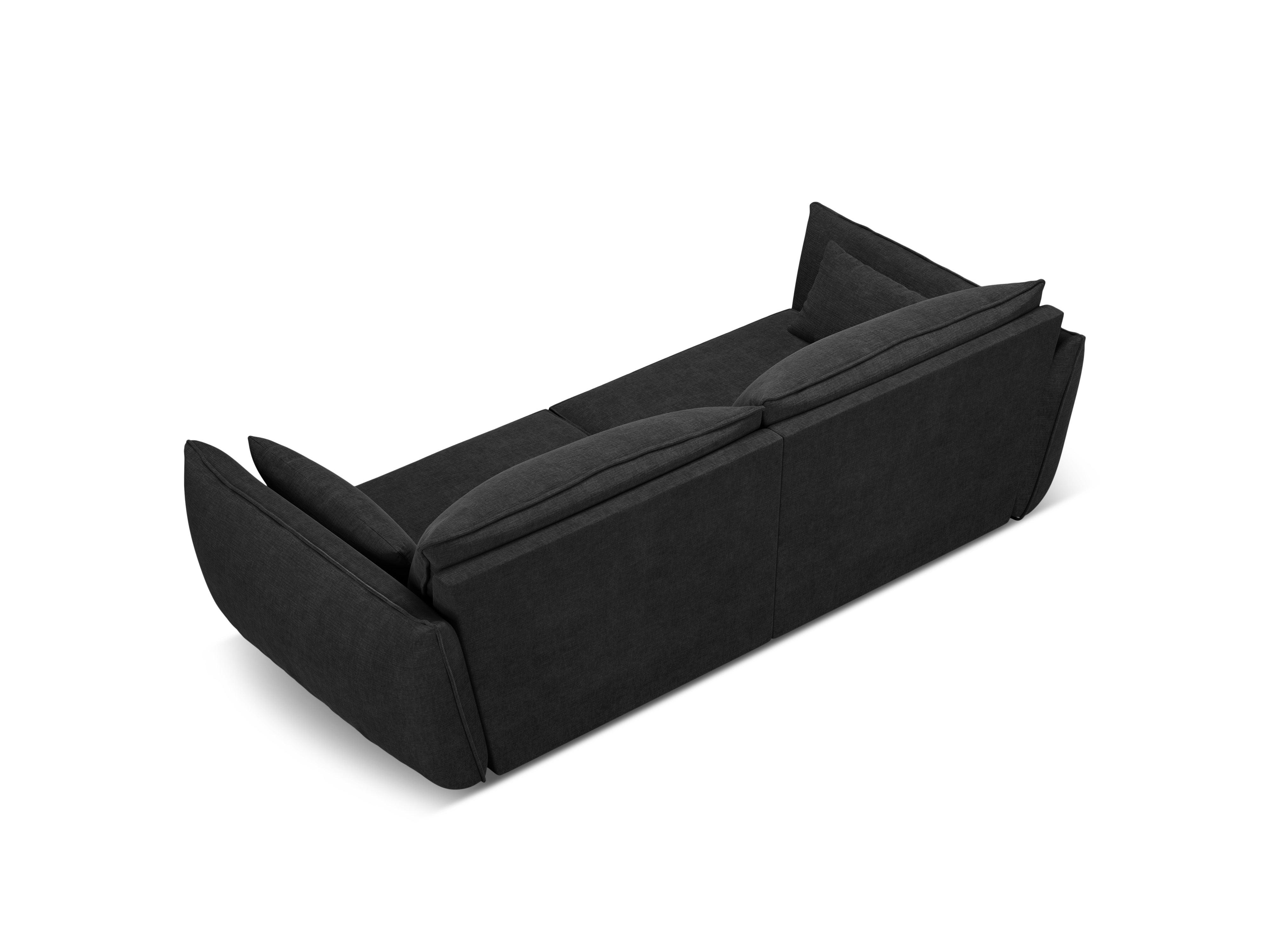 Sofa w tkaninie szenilowej 3-osobowa VANDA czarny Mazzini Sofas Eye on Design