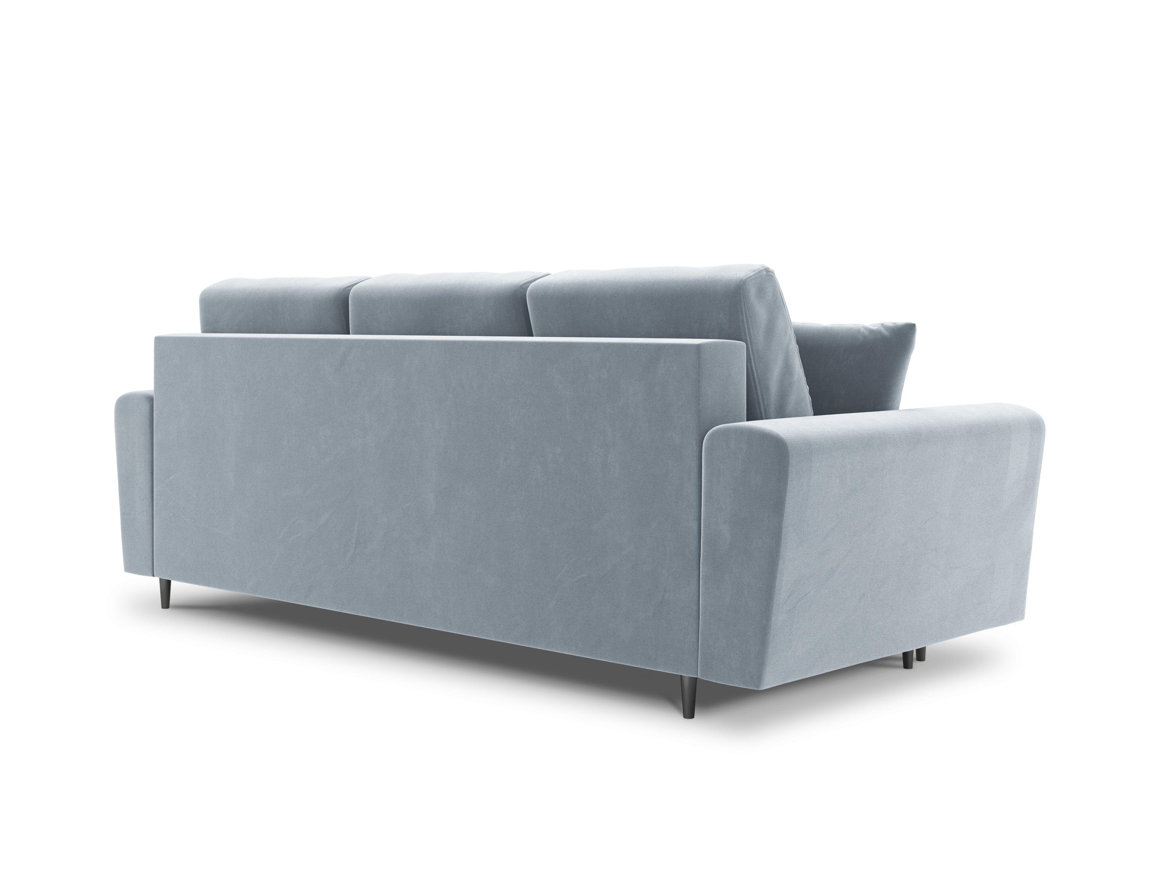 Sofa z funkcją spania KYOTO jasnoniebieski z czarną podstawą Cosmopolitan Design Eye on Design