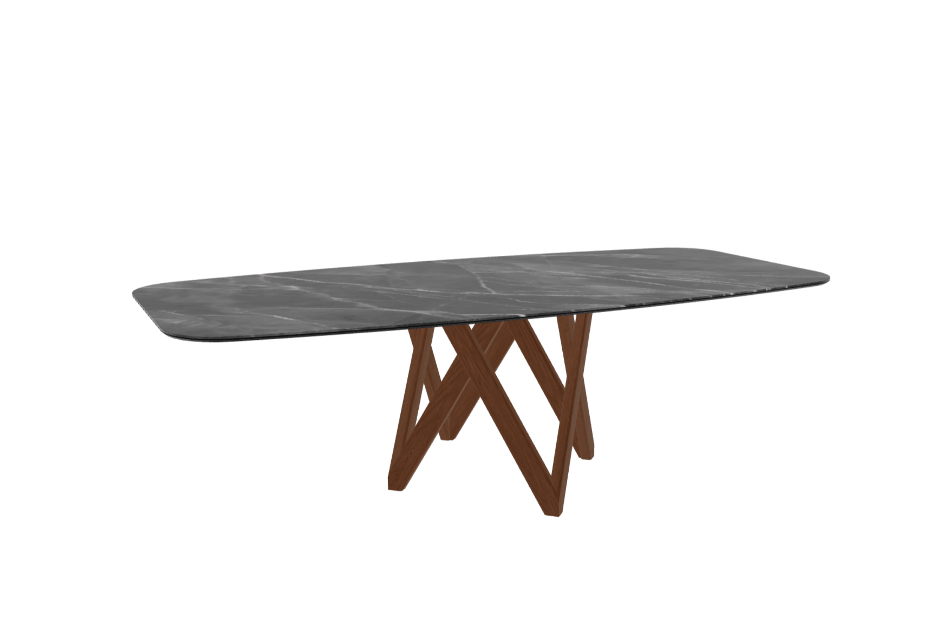 Stół CARTESIO antracytowy marmur z drewnianą podstawą Calligaris 250 cm orzechowy Eye on Design