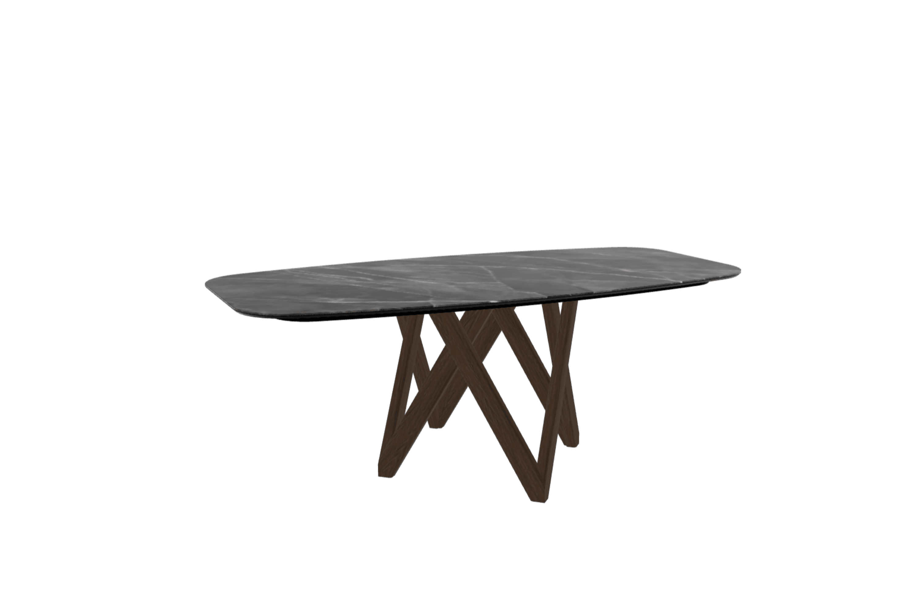 Stół CARTESIO antracytowy marmur z drewnianą podstawą Calligaris 200 cm ciemnobrązowy Eye on Design