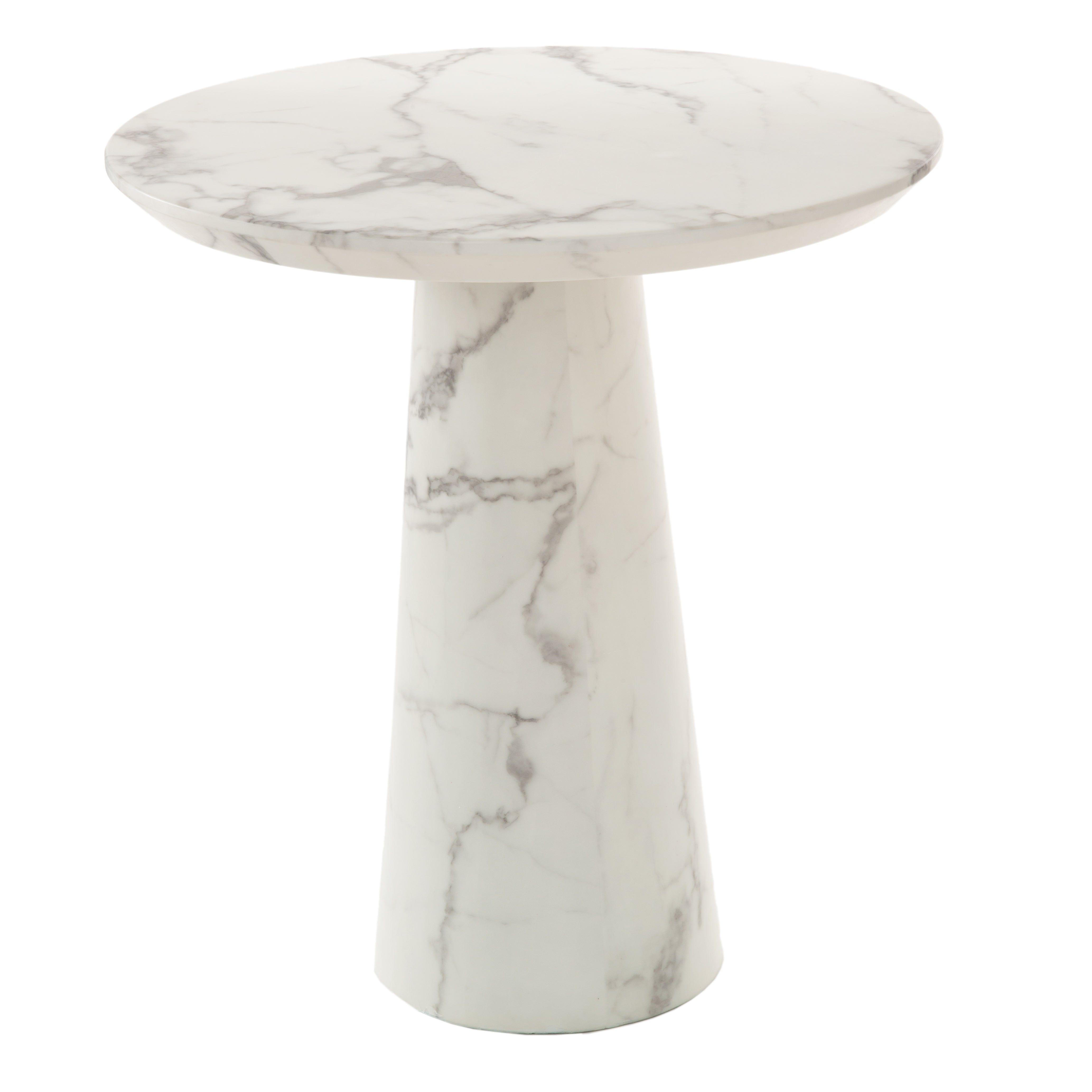 Stół MARBLE LOOK DISC biały Pols Potten Eye on Design