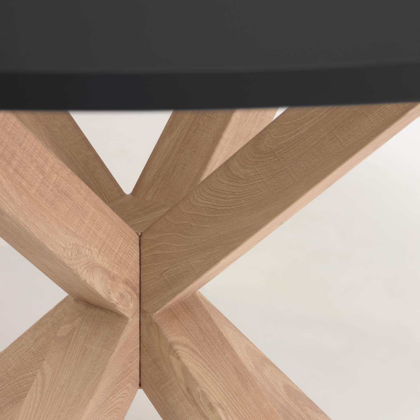 Stół okrągły ARGO czarny z drewnianą podstawą La Forma Eye on Design
