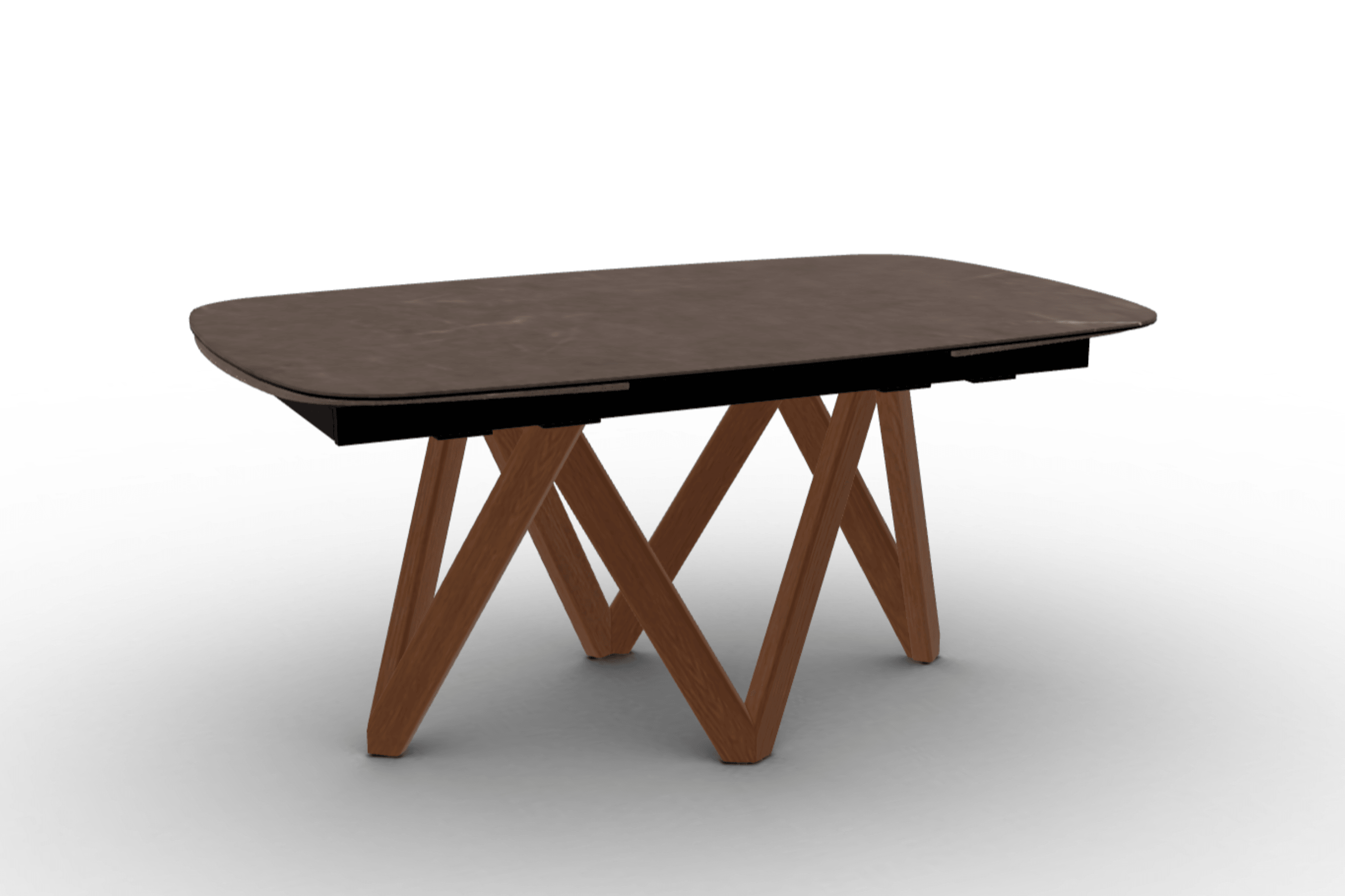 Stół rozkładany CARTESIO brązowa ceramika Calligaris 165 cm orzechowe drewno Eye on Design