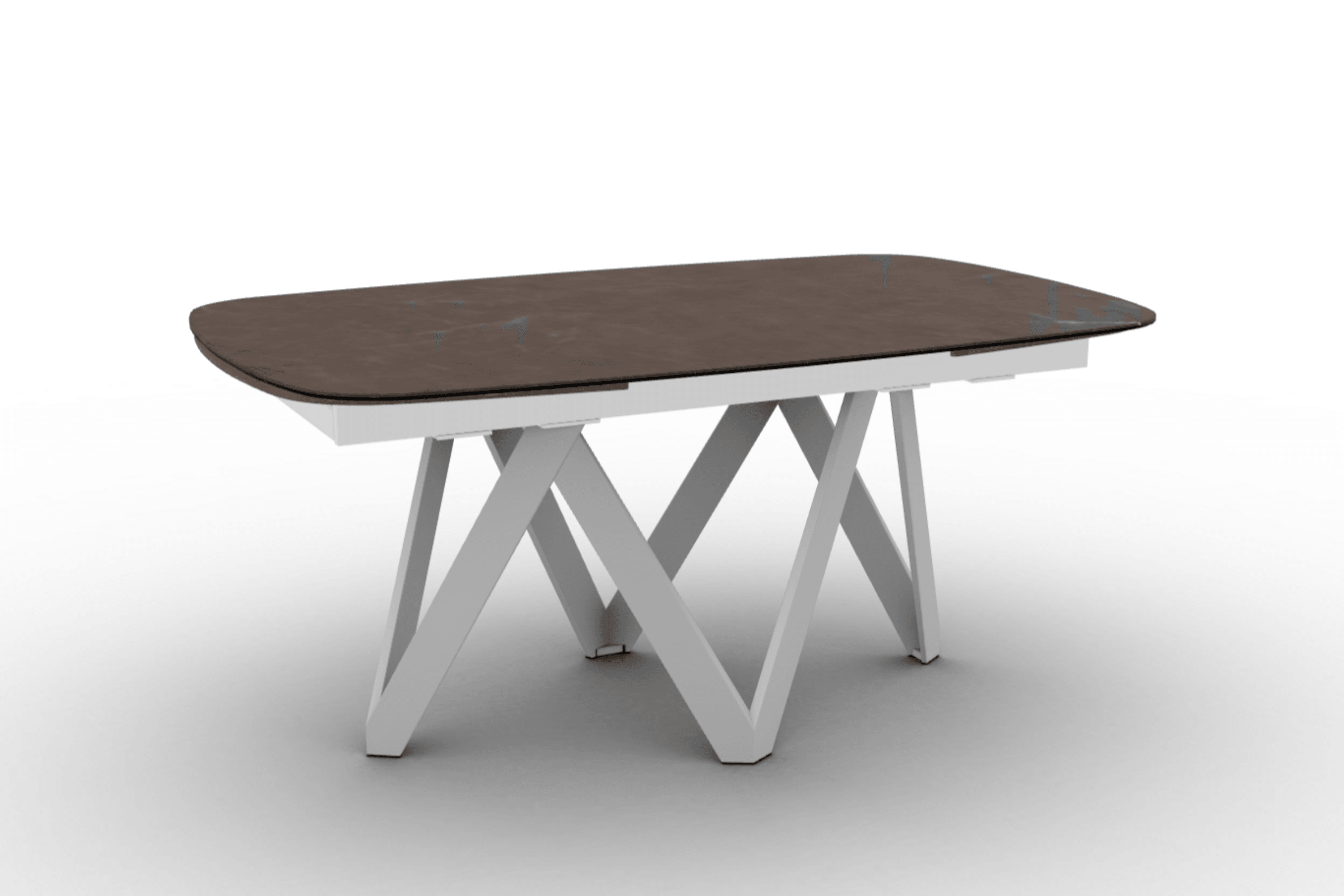 Stół rozkładany CARTESIO brązowa ceramika Calligaris 165 cm biały matowy metal Eye on Design