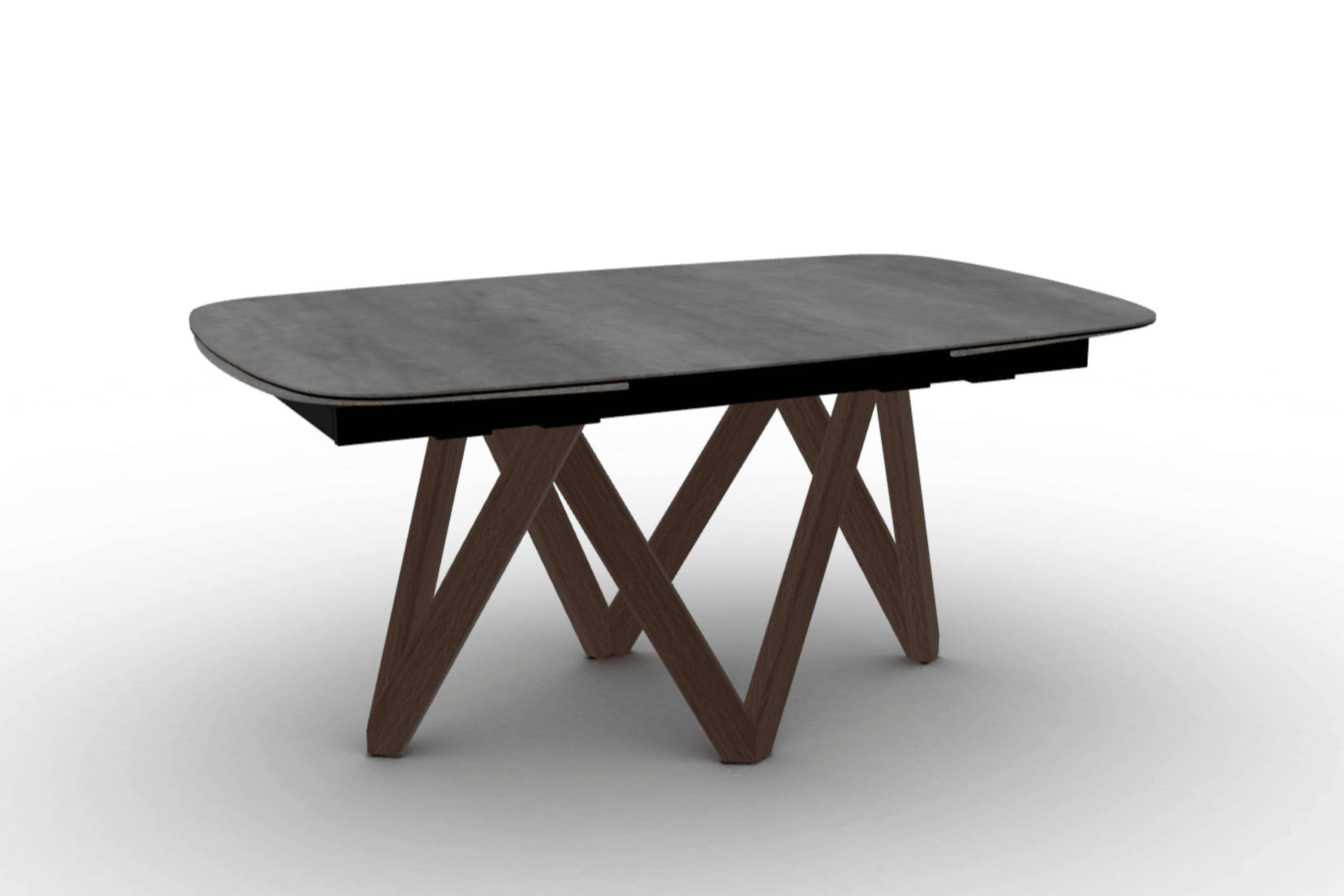 Stół rozkładany CARTESIO cement Calligaris 165 cm ciemnobrązowe drewno Eye on Design