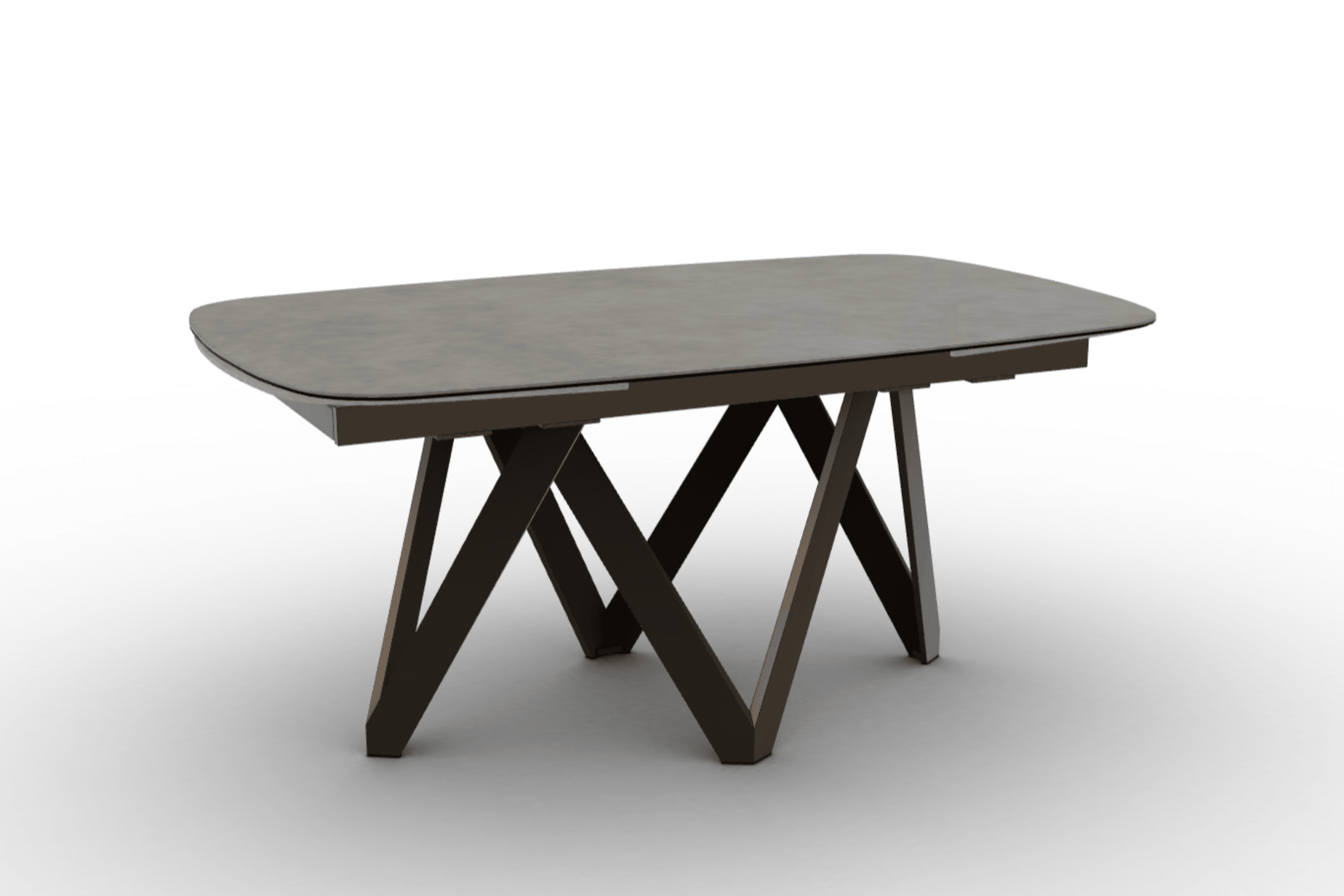 Stół rozkładany CARTESIO jasnoszara ceramika Calligaris 165 cm brązowy matowy metal Eye on Design
