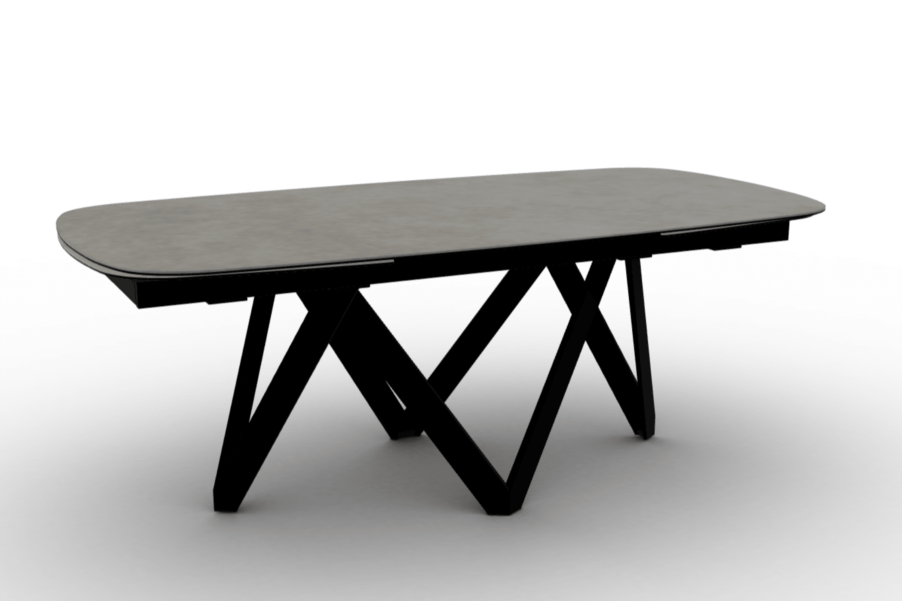 Stół rozkładany CARTESIO jasnoszara ceramika Calligaris 200 cm czarny matowy metal Eye on Design
