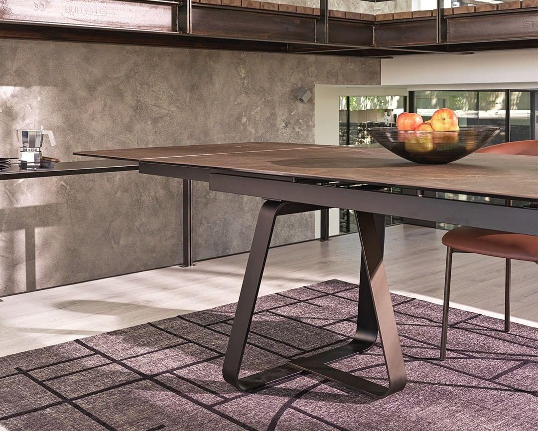 Stół rozkładany prostokątny SUNSHINE antracytowy marmur Calligaris Eye on Design