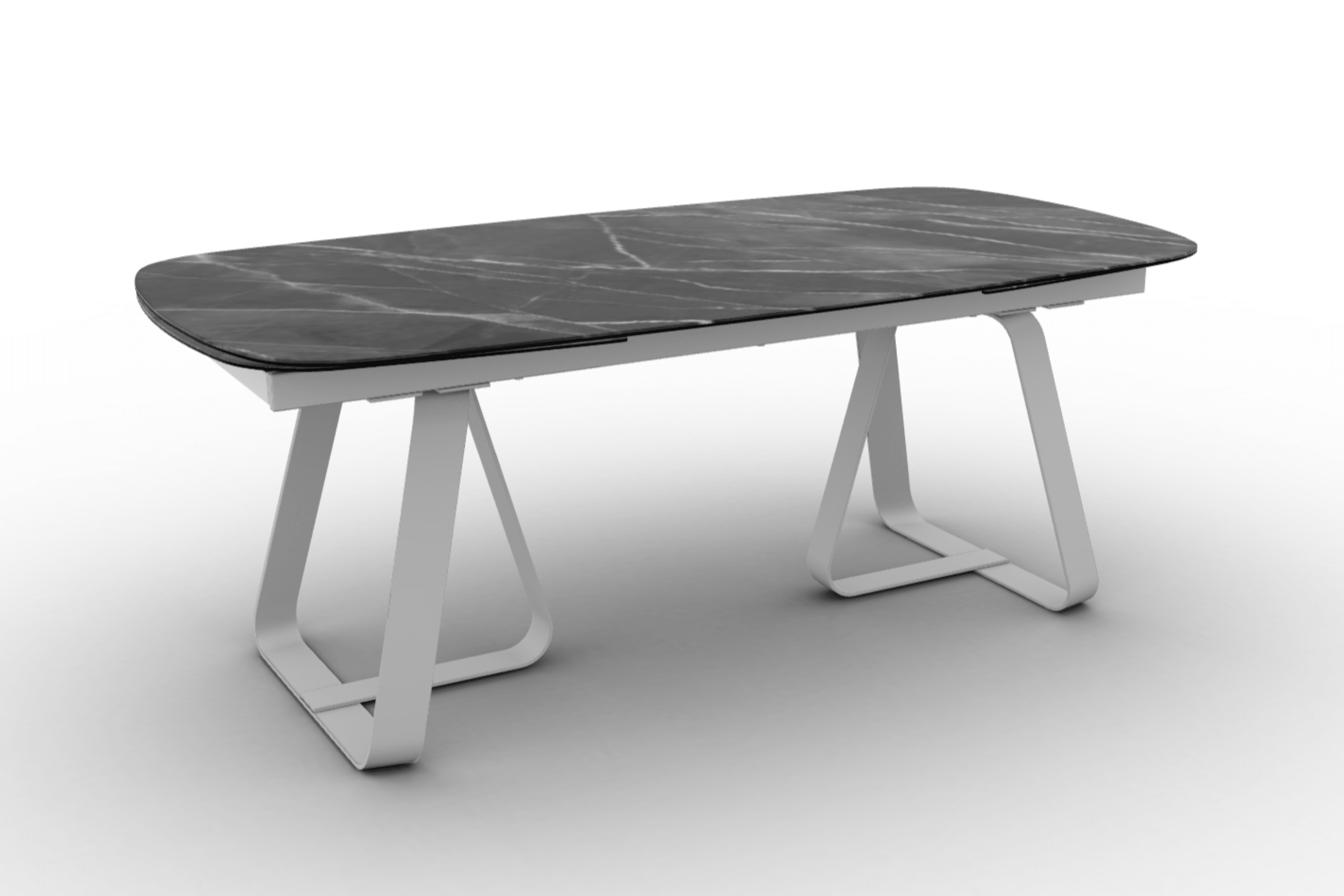 Stół rozkładany SUNSHINE antracytowy marmur Calligaris matowa biel matowa biel Eye on Design
