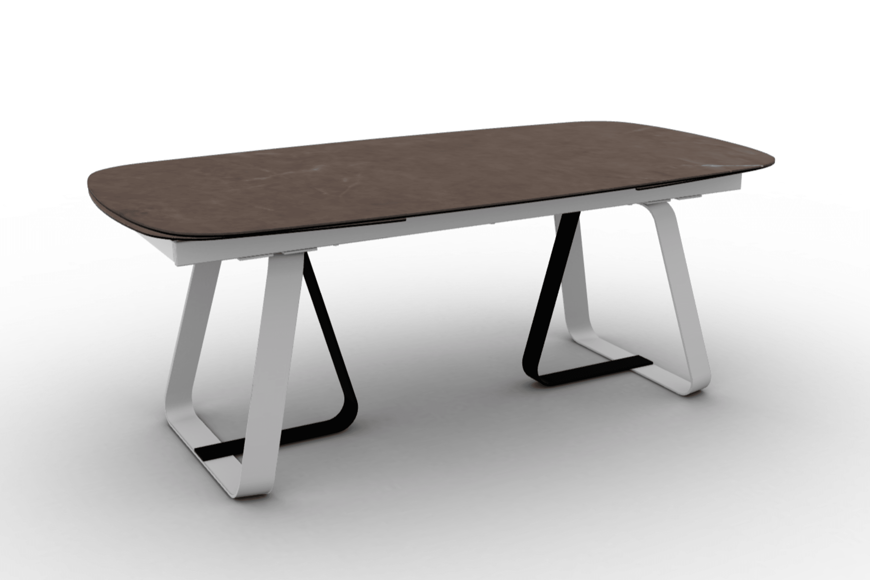 Stół rozkładany SUNSHINE brązowa ceramika Calligaris matowa biel matowa czerń Eye on Design
