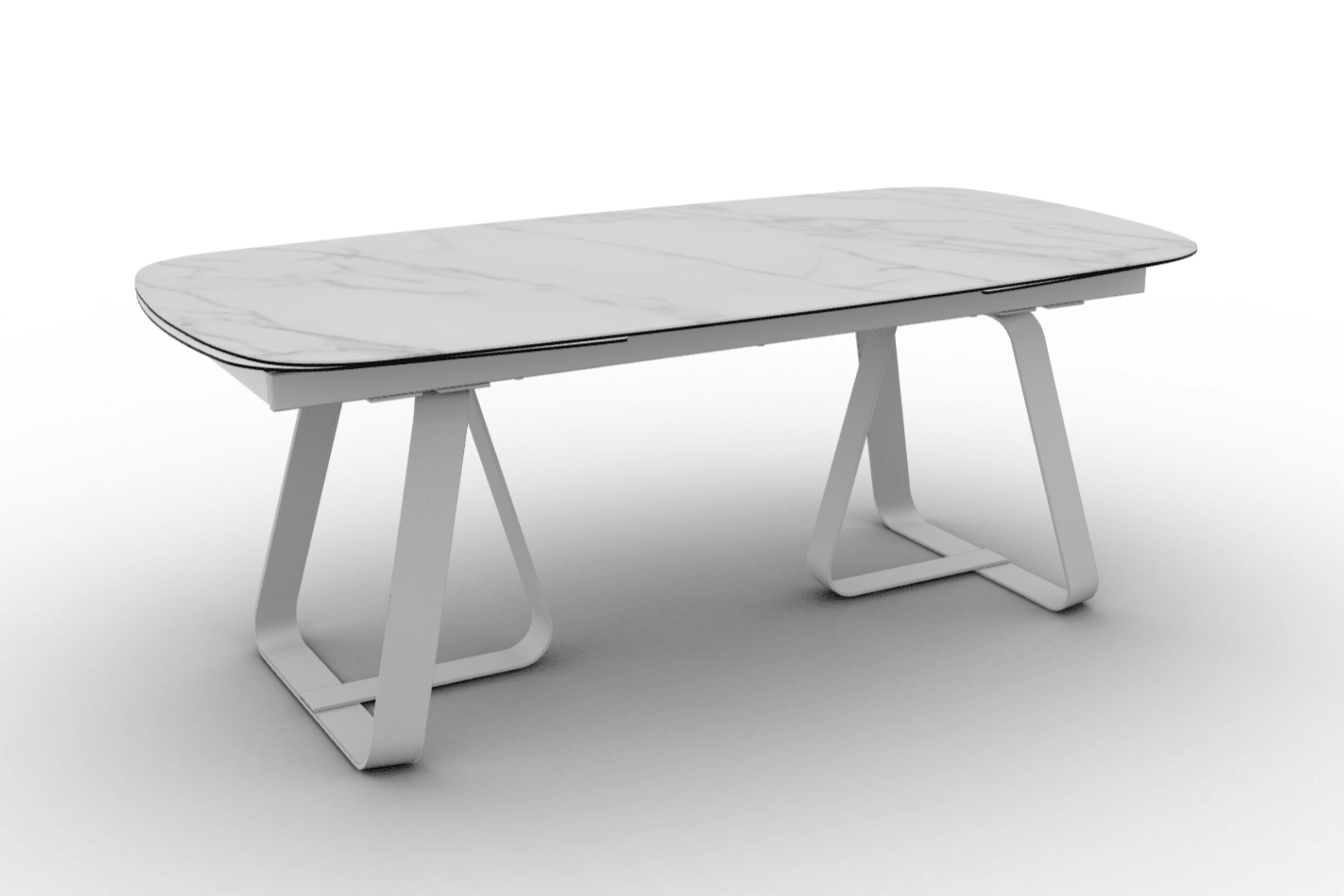 Stół rozkładany SUNSHINE kremowy marmur Calligaris matowa biel matowa biel Eye on Design