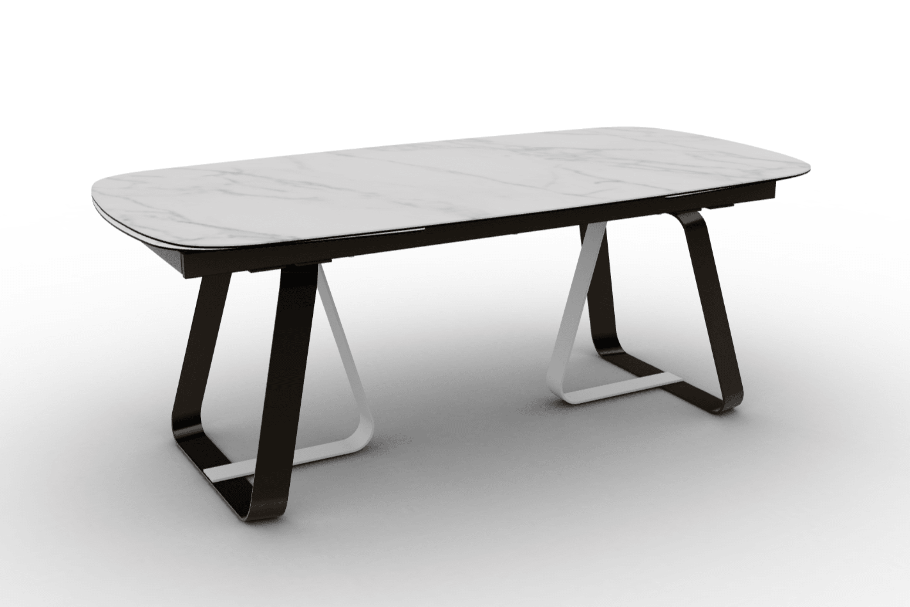 Stół rozkładany SUNSHINE kremowy marmur Calligaris matowy brąz matowa biel Eye on Design