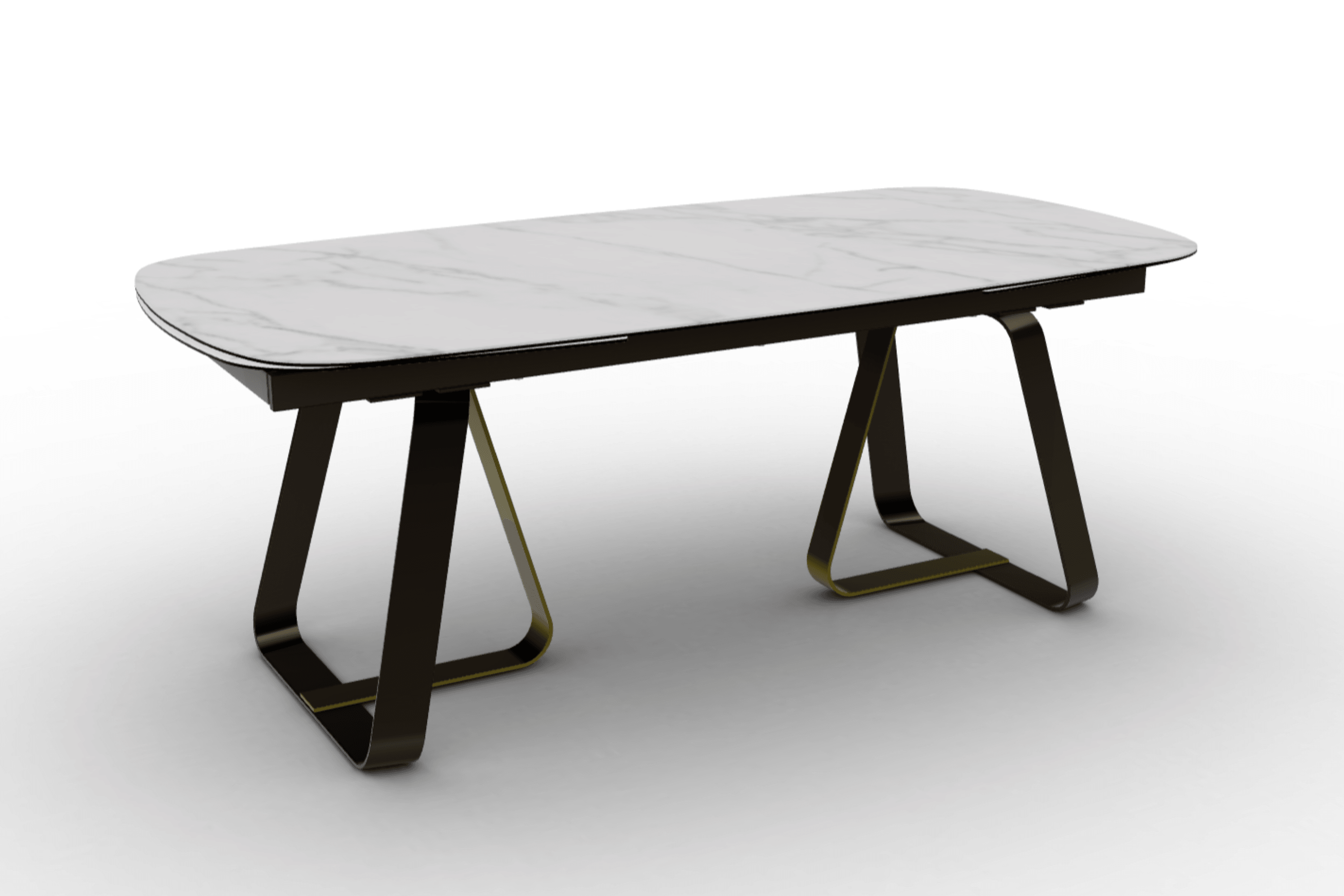 Stół rozkładany SUNSHINE kremowy marmur Calligaris matowy brąz matowy mosiądz Eye on Design