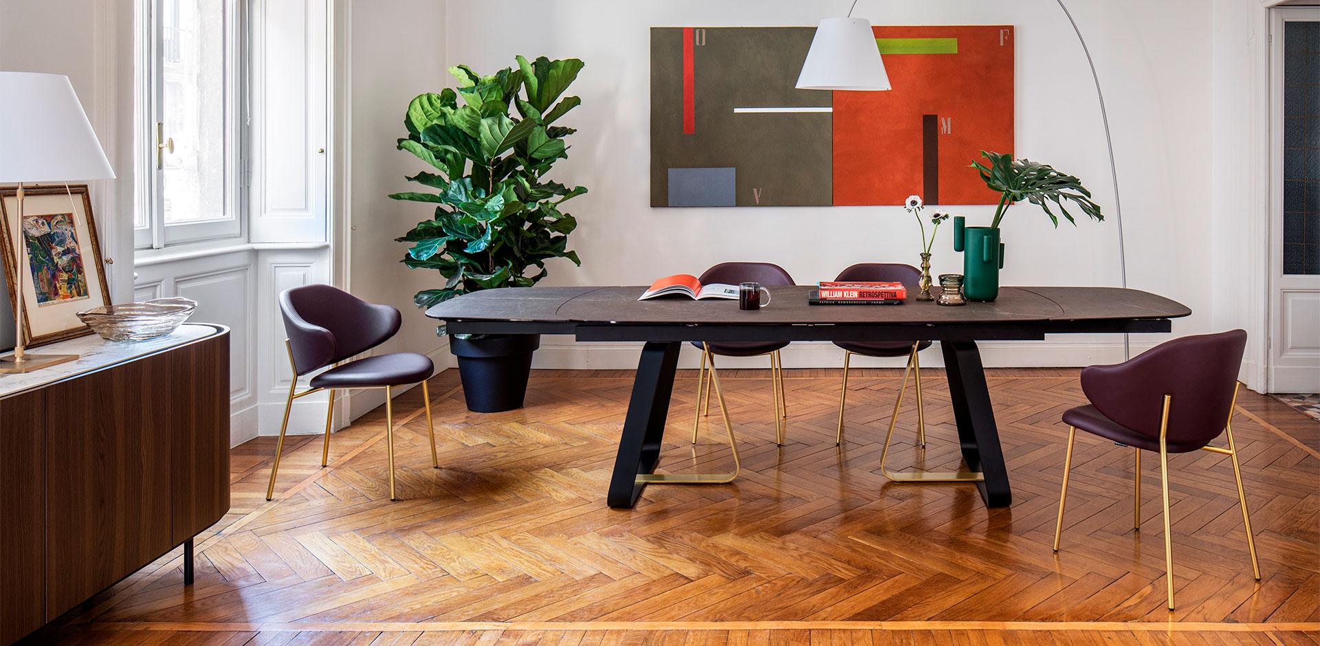 Stół rozkładany SUNSHINE kremowy marmur Calligaris Eye on Design