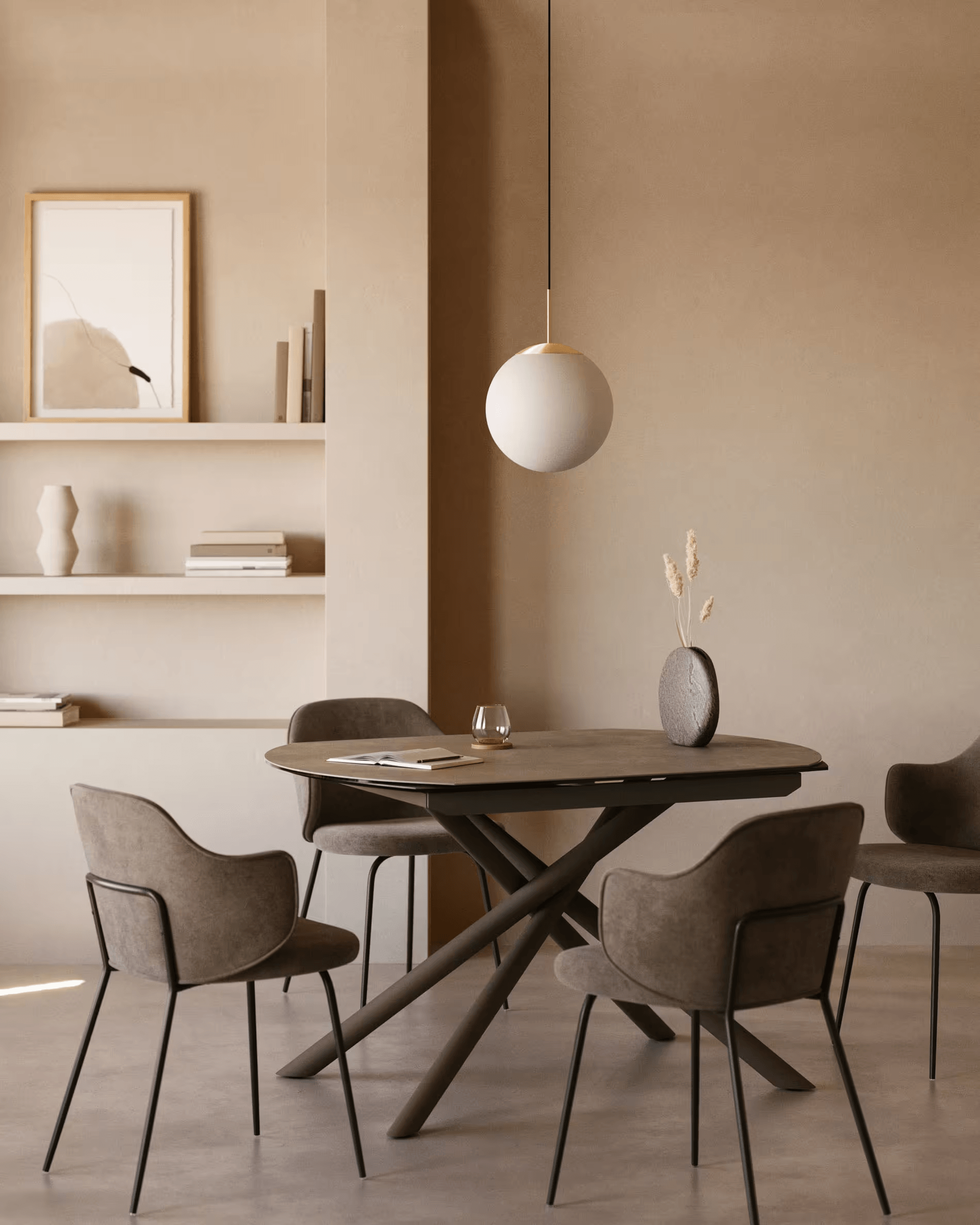 Stół rozkładany YODALIA brązowy z porcelanowym blatem La Forma Eye on Design