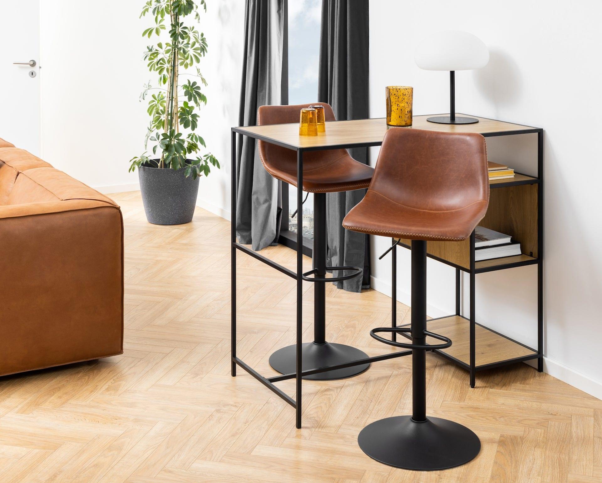 Stołek barowy ALVA brandy ekoskóra Home Essentials Eye on Design