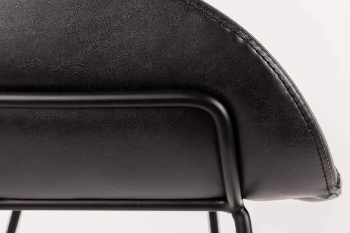 Stołek barowy niski FESTON ekoskóra czarny Zuiver Eye on Design