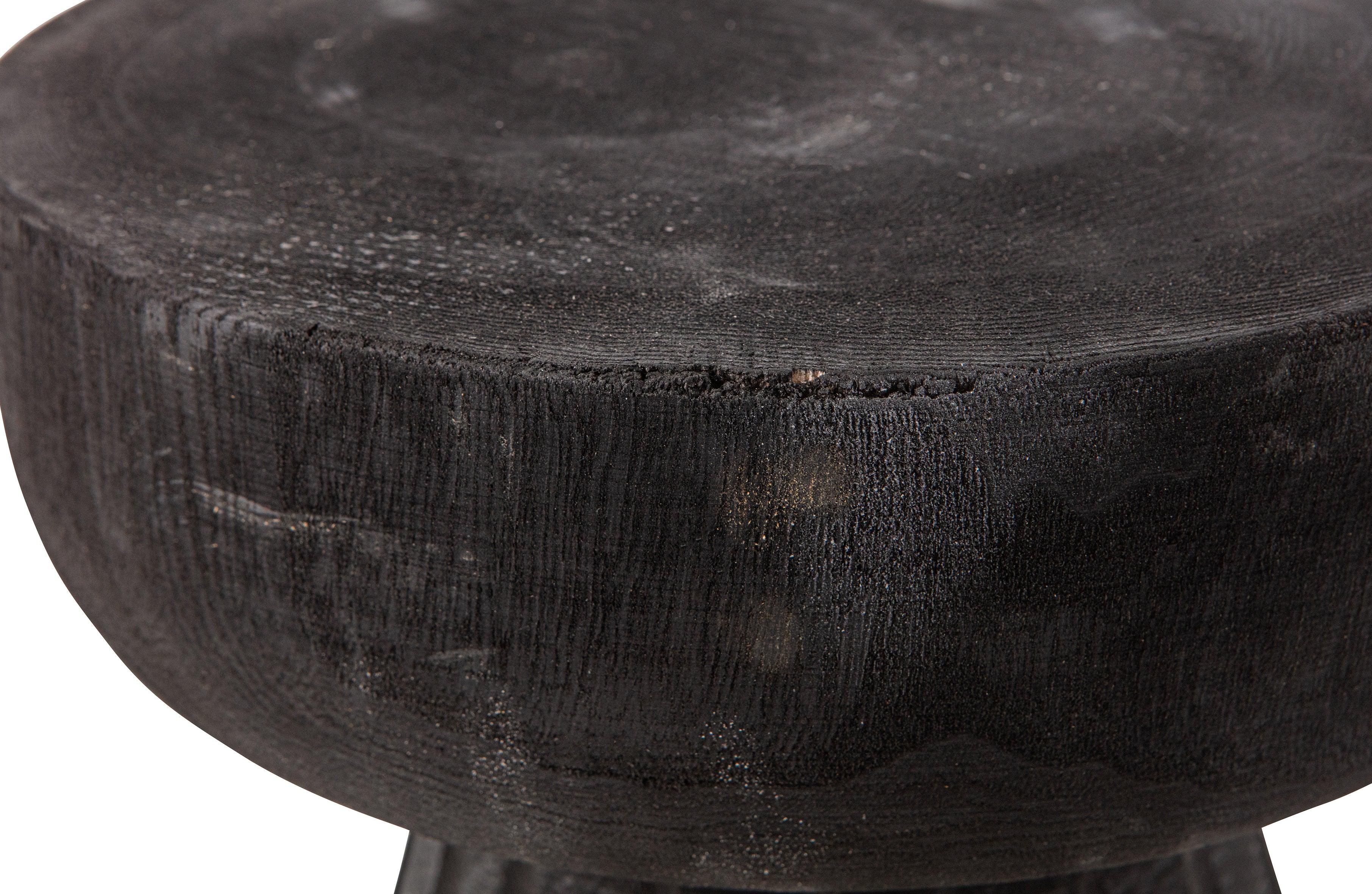 Stołek BORRE czarne drewno paulownia Woood Eye on Design