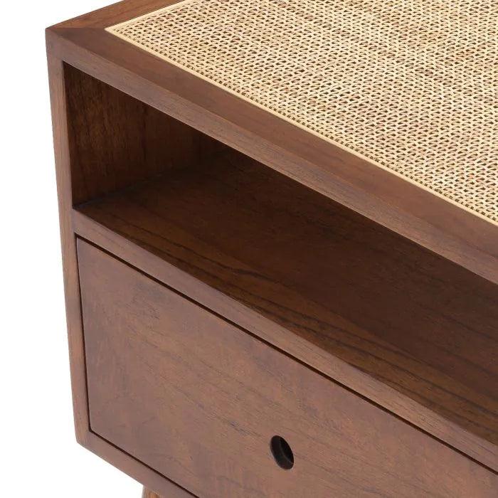 Stolik boczny LATOUR drewniany z trzciną rattanową Eichholtz Eye on Design