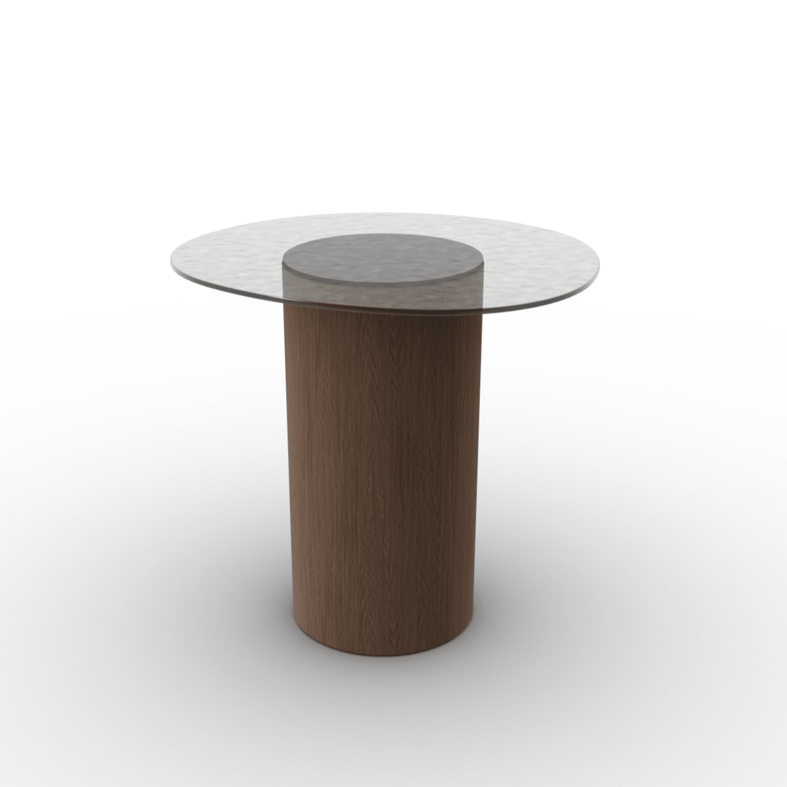 Stolik boczny MUSHROOM ciemnobrązowa podstawa Calligaris antracytowe szkło hartowane Eye on Design