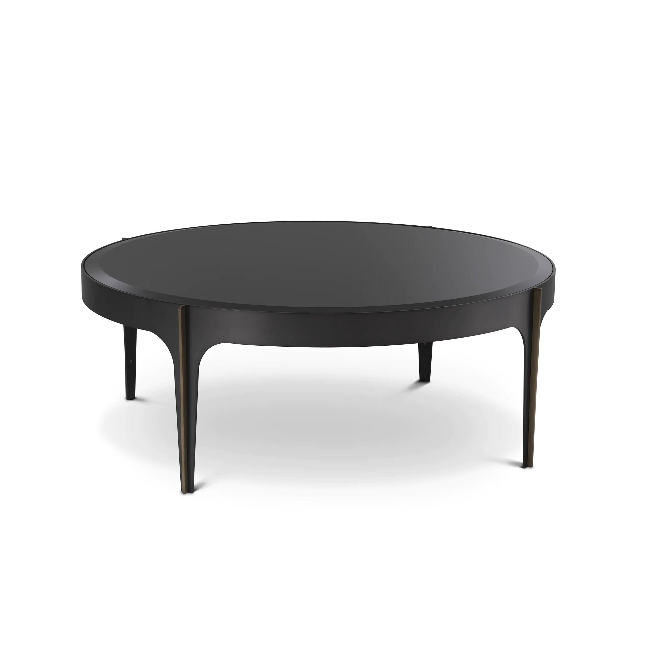 Stolik kawowy ARTEMISA czarne szkło Eichholtz 94 cm Eye on Design