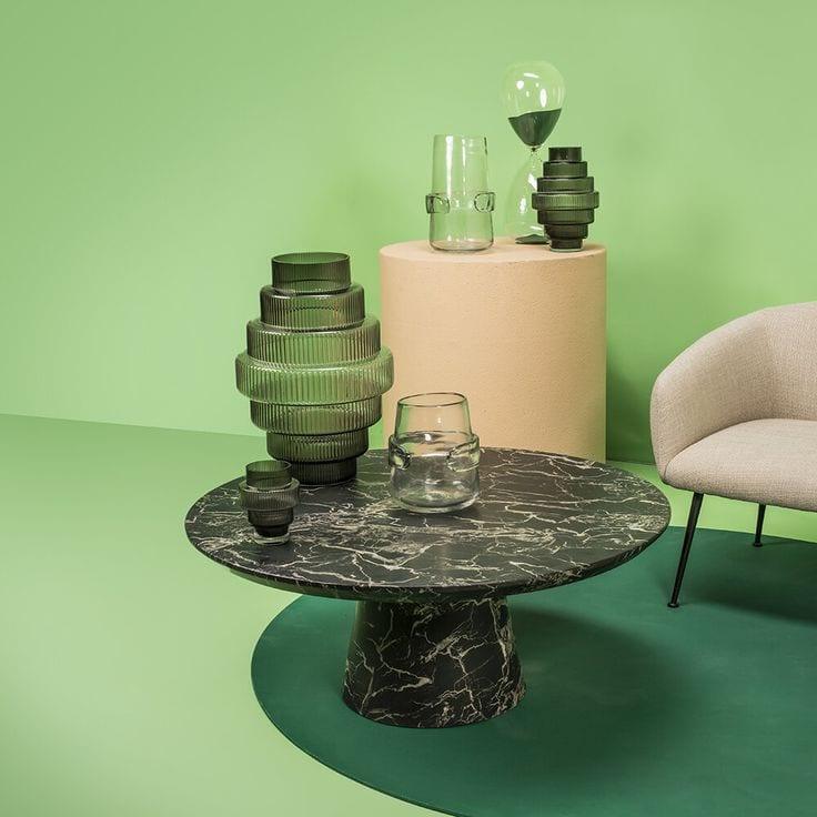 Stolik kawowy DISC MARBLE LOOK czarny Pols Potten Eye on Design