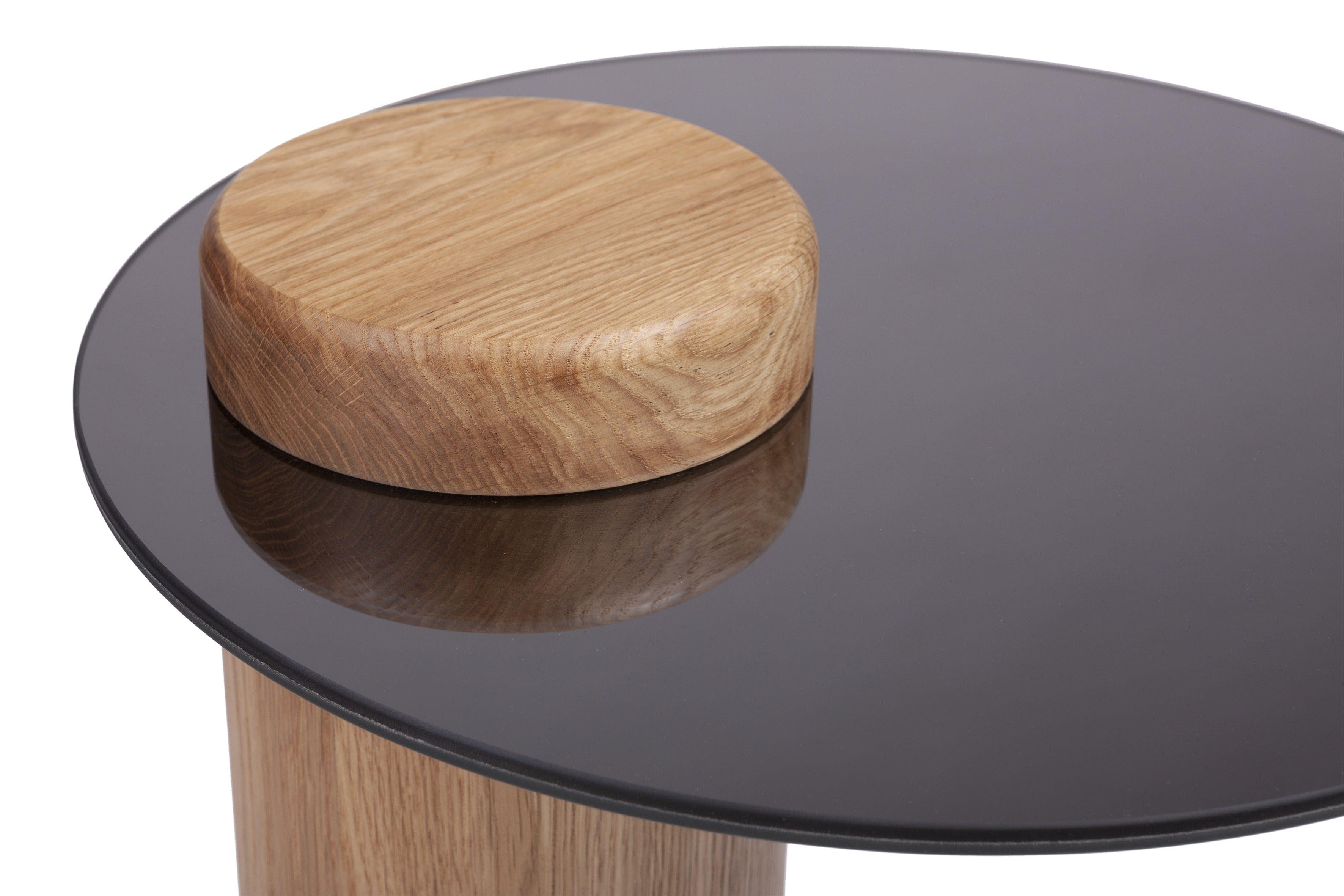 Stolik TYK dąb naturalny z lustrzanym blatem Nordifra Eye on Design