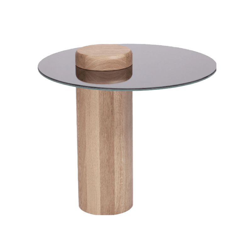 Stolik TYK MIDI dąb naturalny z lustrzanym blatem Nordifra Eye on Design